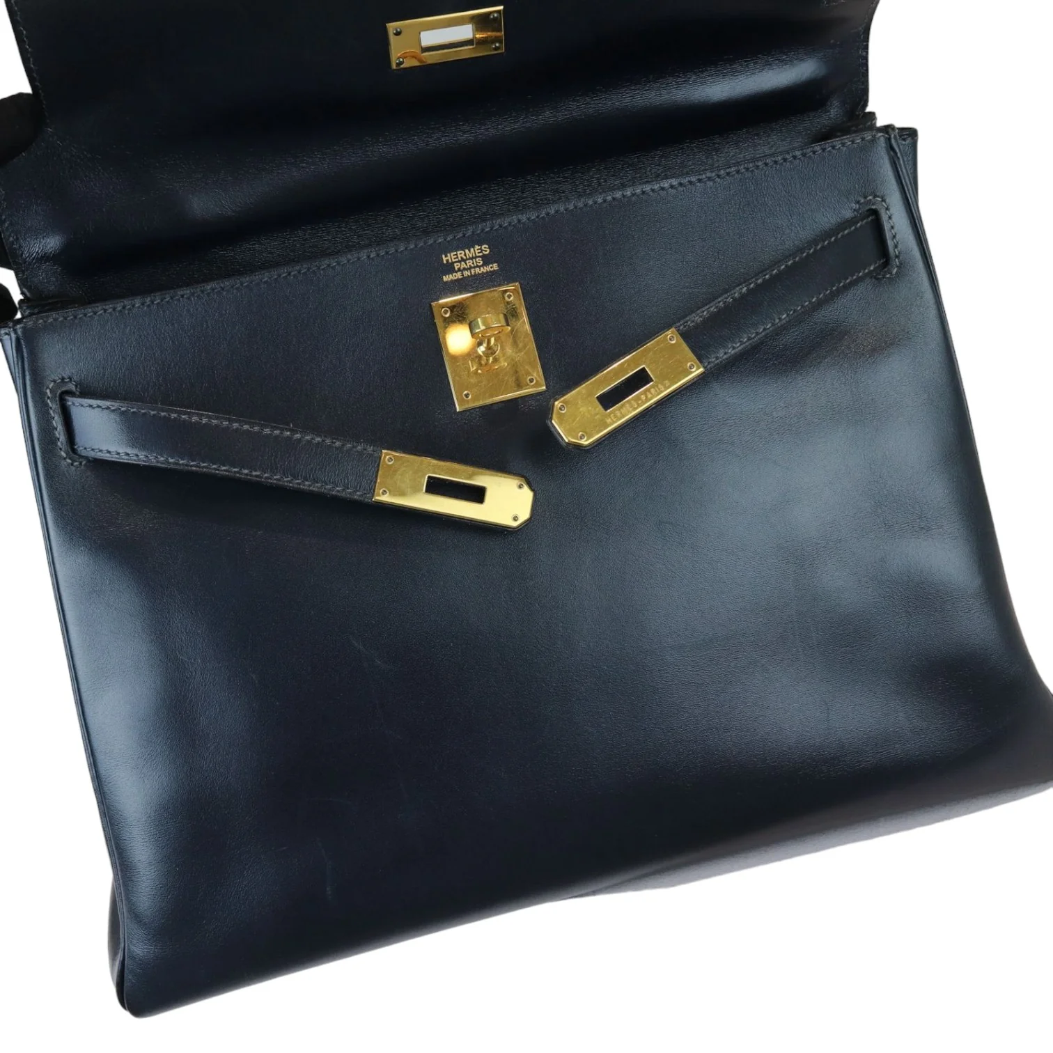 Kelly 32 Vintage Box Dark Blue GHW - Image 17