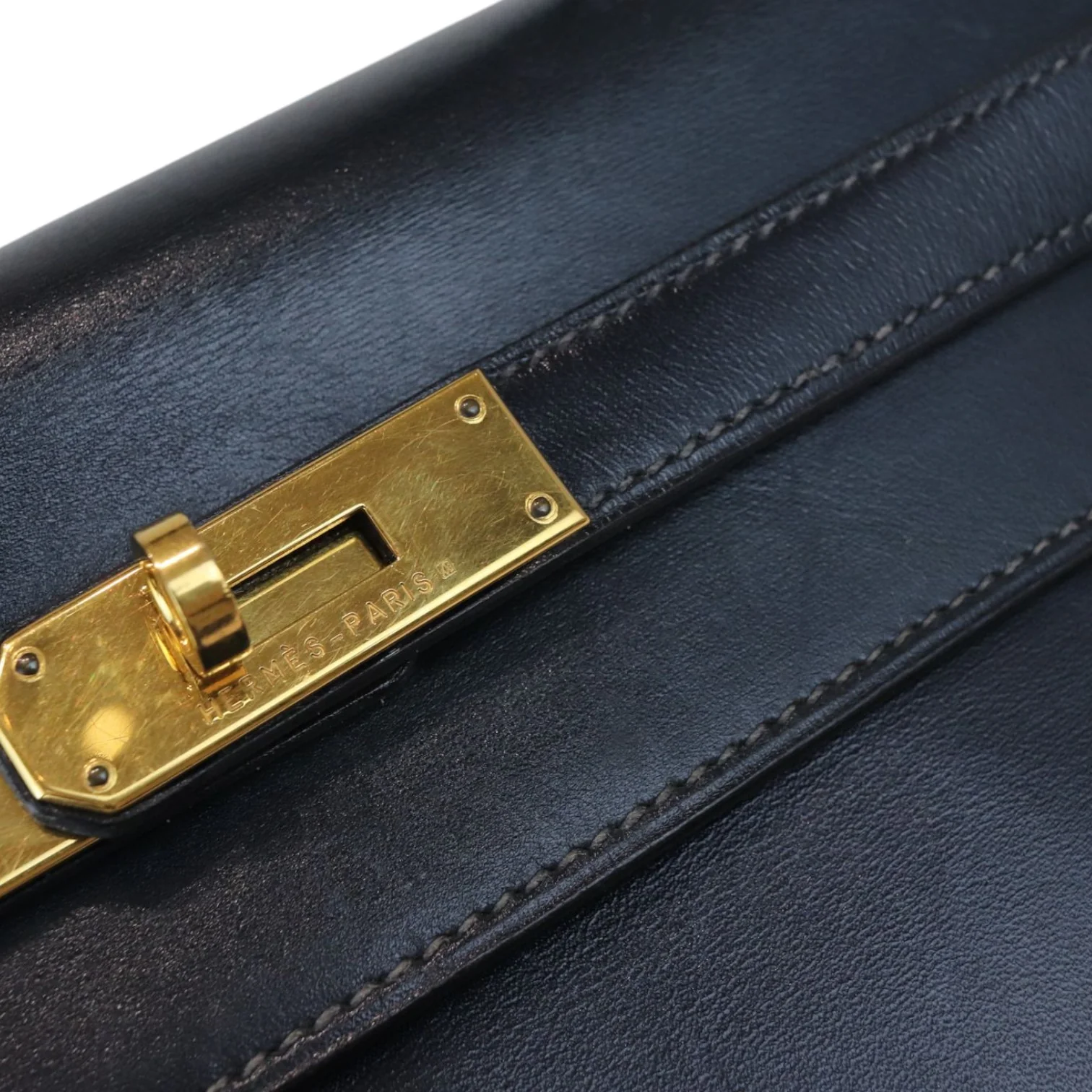 Kelly 32 Vintage Box Dark Blue GHW - Image 18