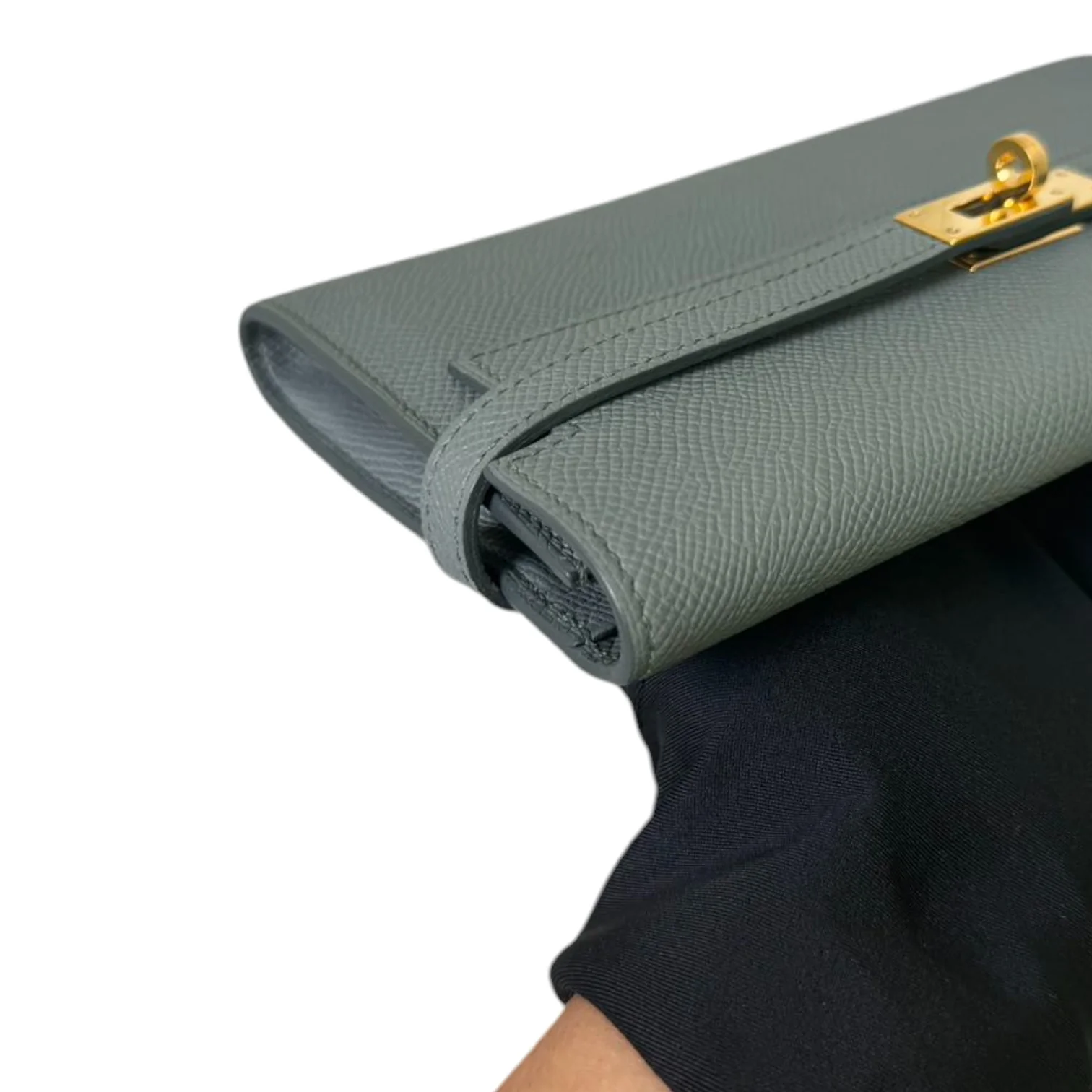 Kelly Long Wallet Epsom Leather Grey GHW - Image 10