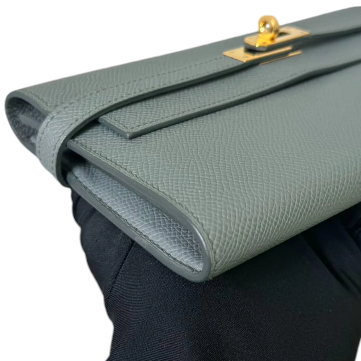 Kelly Long Wallet Epsom Leather Grey GHW - Image 6