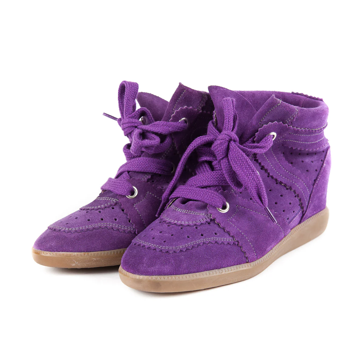 Bobby Concealed Wedge Suede Sneakers Purple Size 37 - Image 3