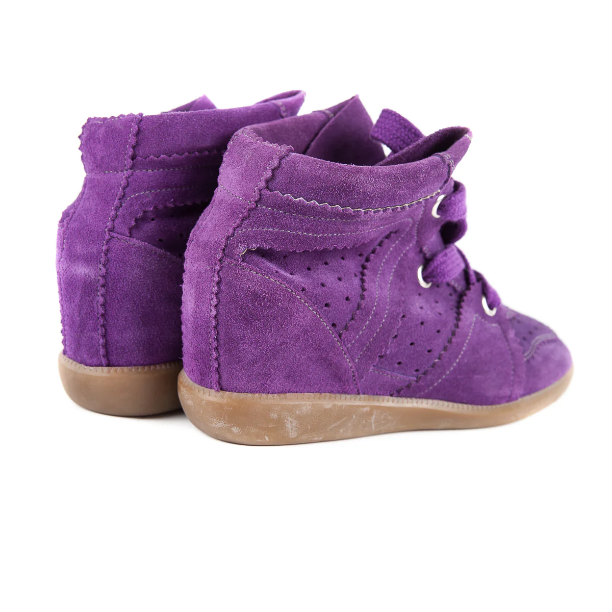 Bobby Concealed Wedge Suede Sneakers Purple Size 37 - Image 4