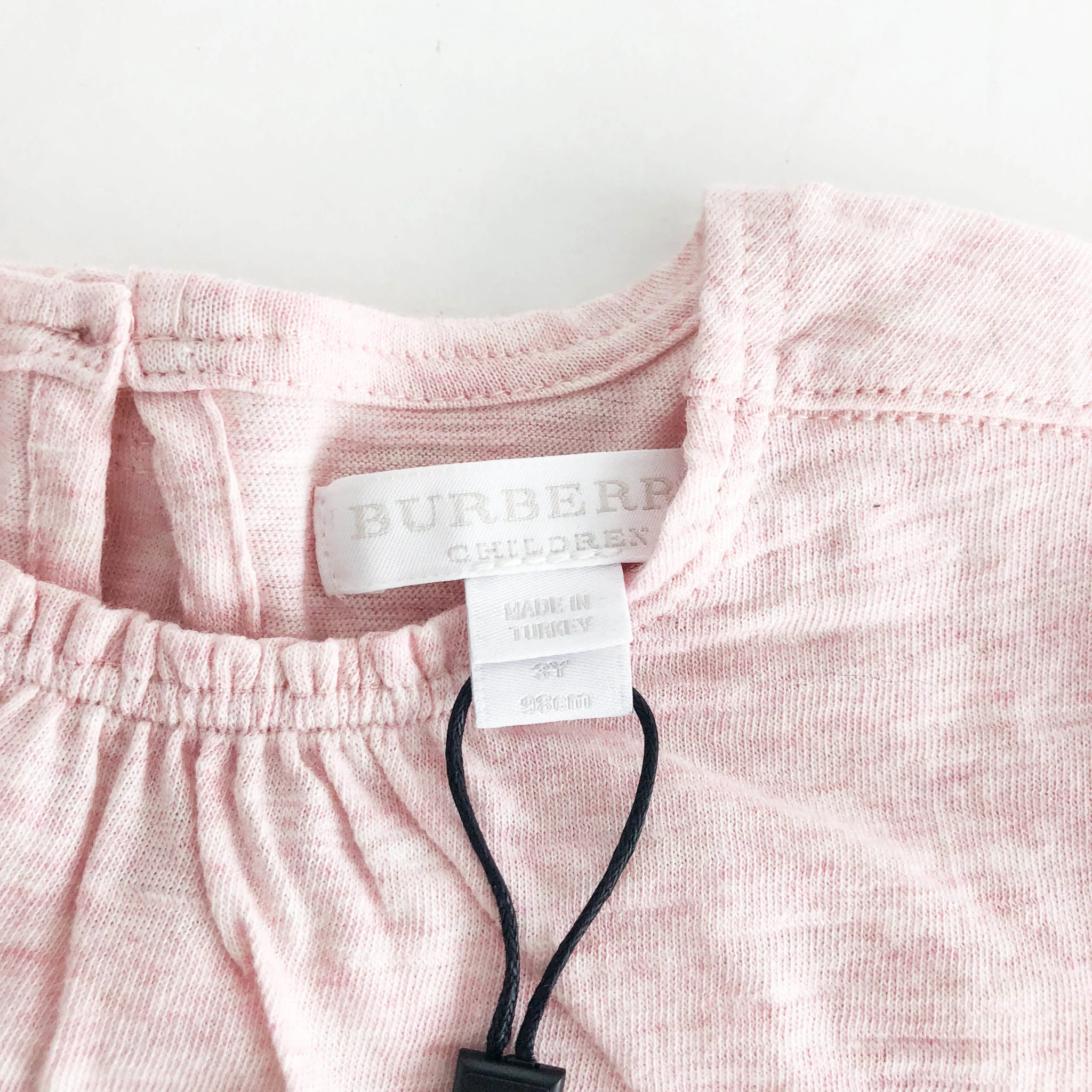Kid's T-shirt- Pink with Check Trim - Image 5
