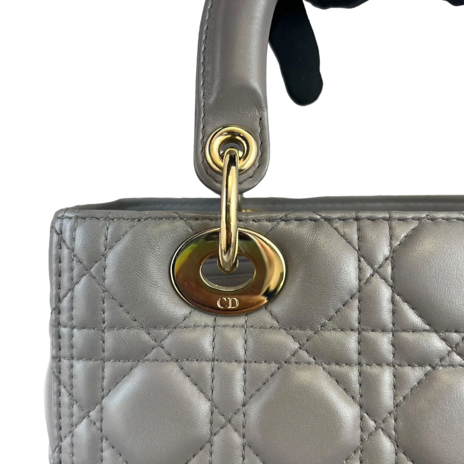 Lady Dior Medium Lambskin Grey GHW - Image 10