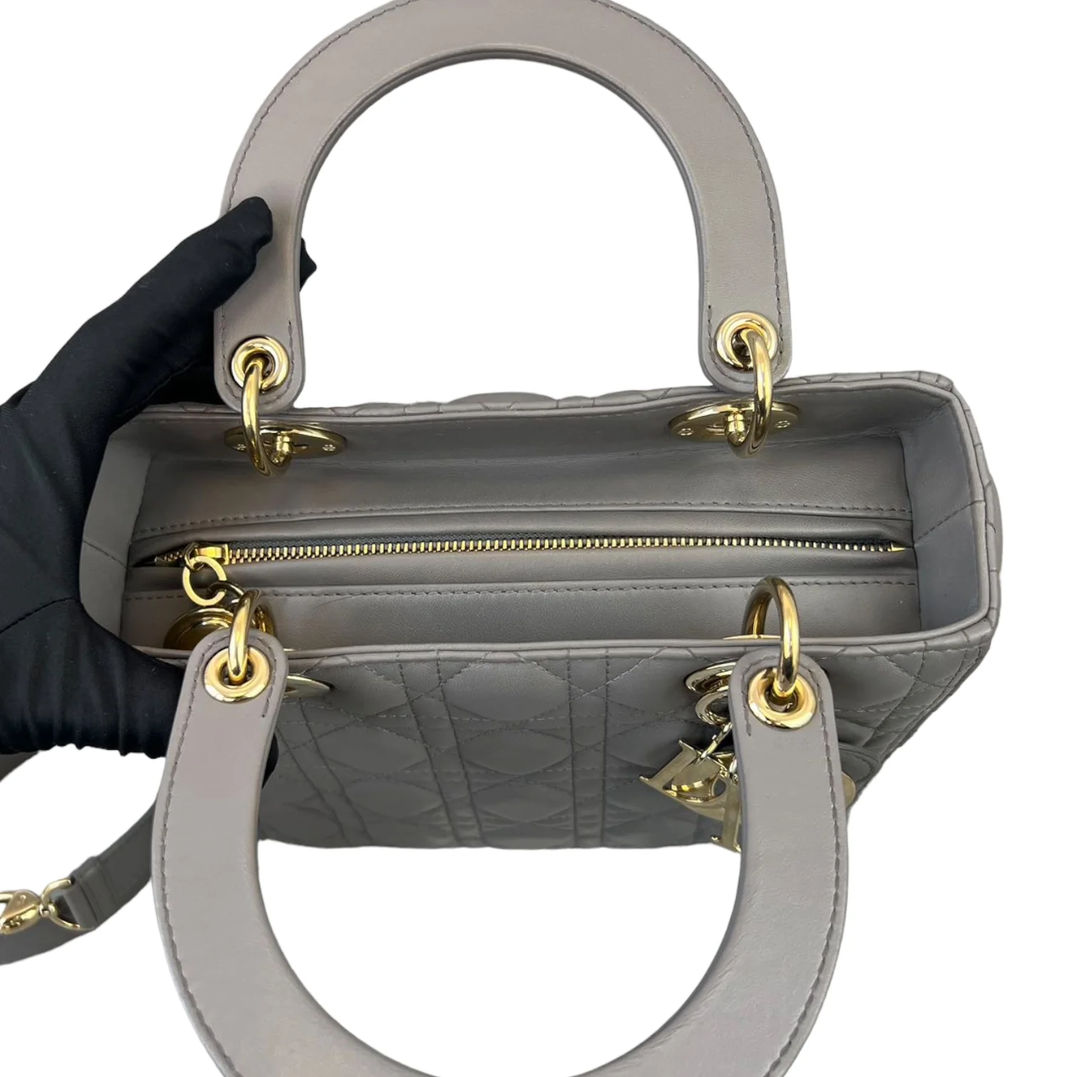 Lady Dior Medium Lambskin Grey GHW - Image 6