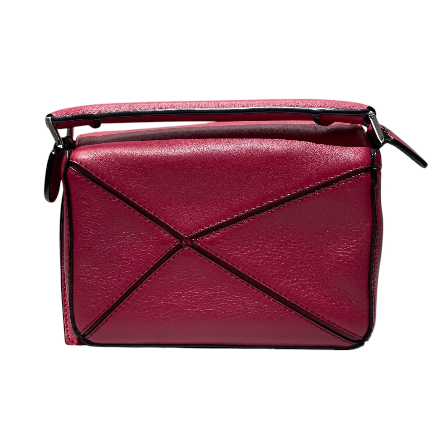 Puzzle Mini Shoulder Calfskin Quilted Red SHW - Image 2