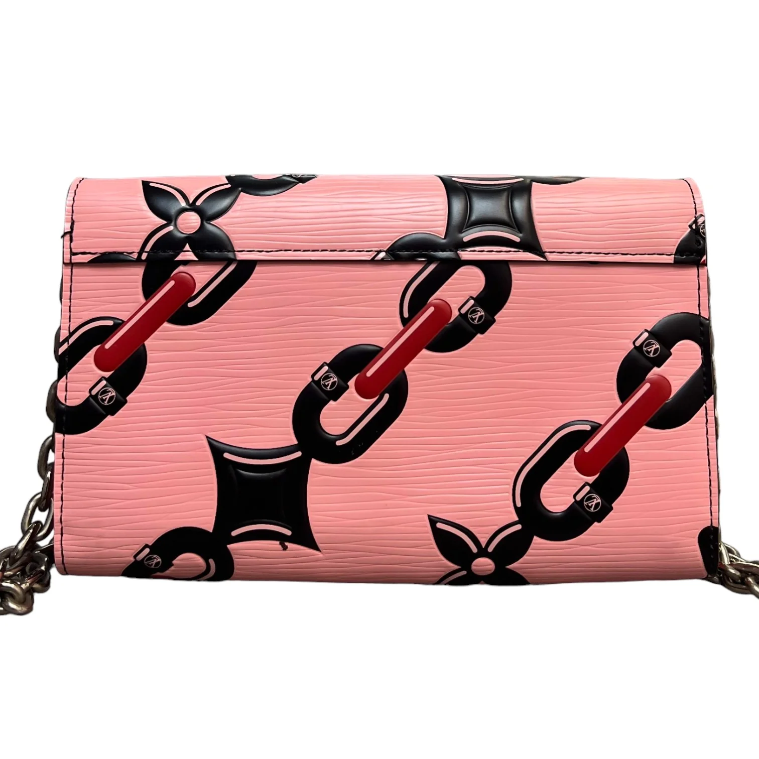 Twist Chain Wallet Chain Flower Print Epi Pink SHW - Image 2