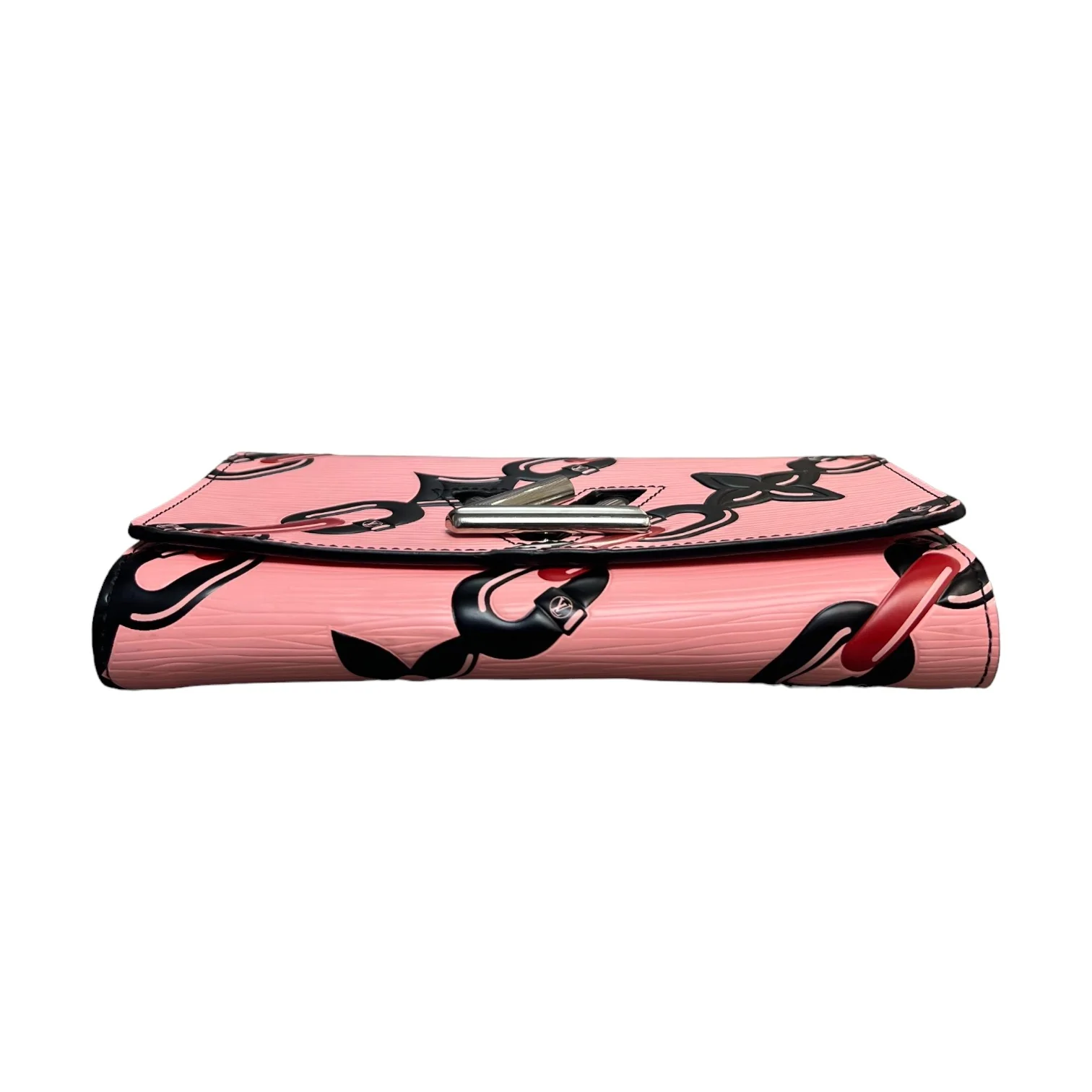 Twist Chain Wallet Chain Flower Print Epi Pink SHW - Image 3