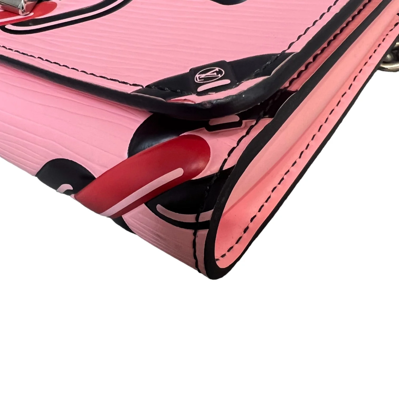 Twist Chain Wallet Chain Flower Print Epi Pink SHW - Image 7