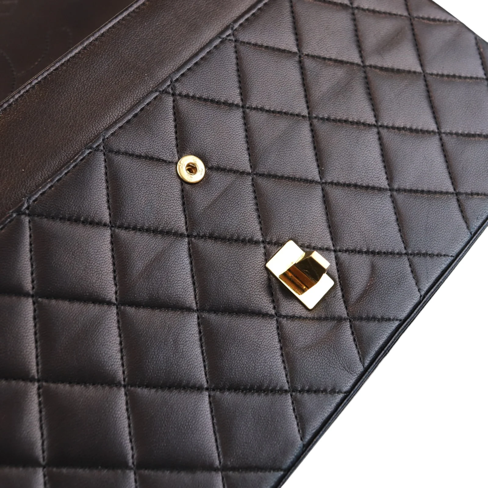 Mademoiselle Vintage Double Flap Medium Black GHW - Image 21