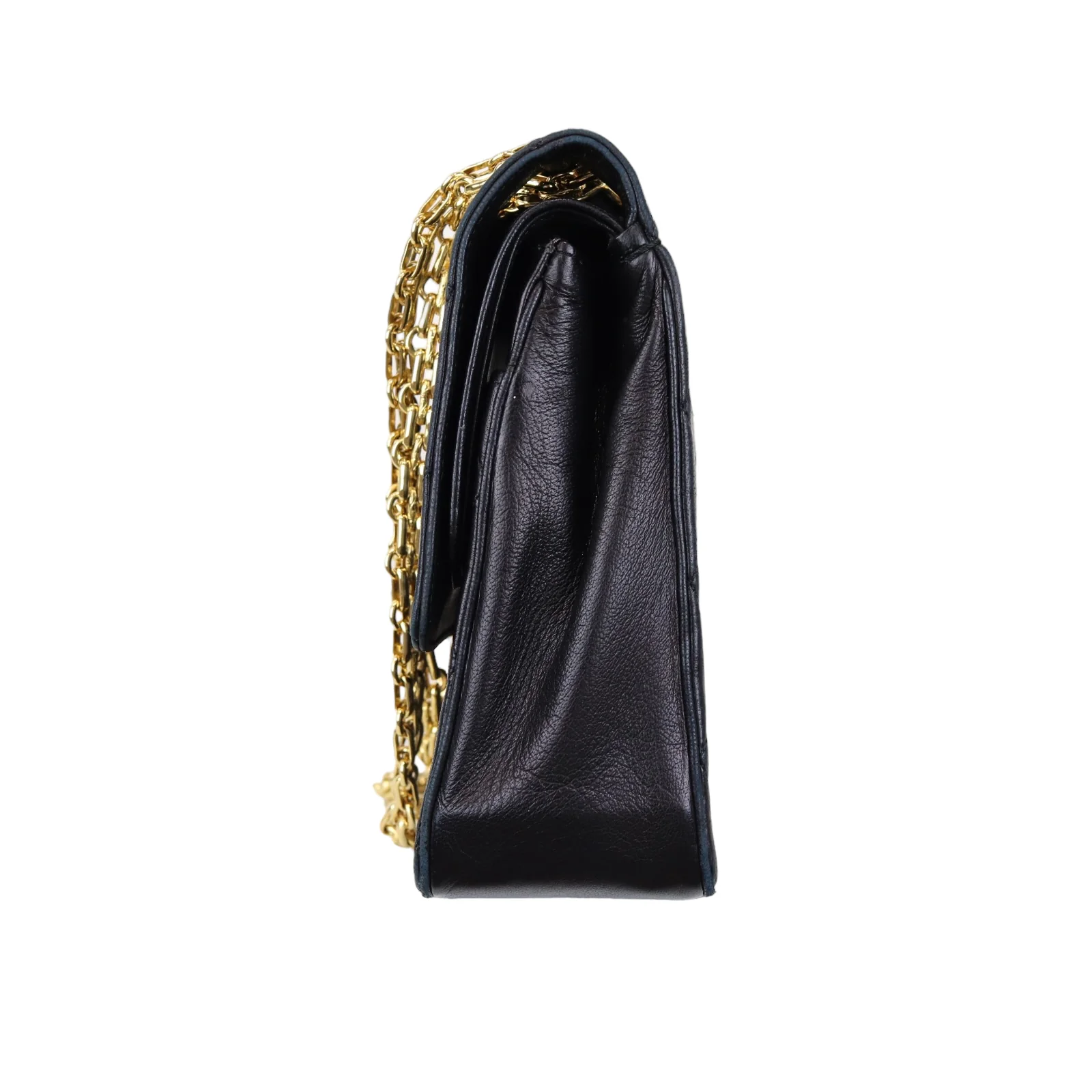 Mademoiselle Vintage Double Flap Medium Black GHW - Image 4