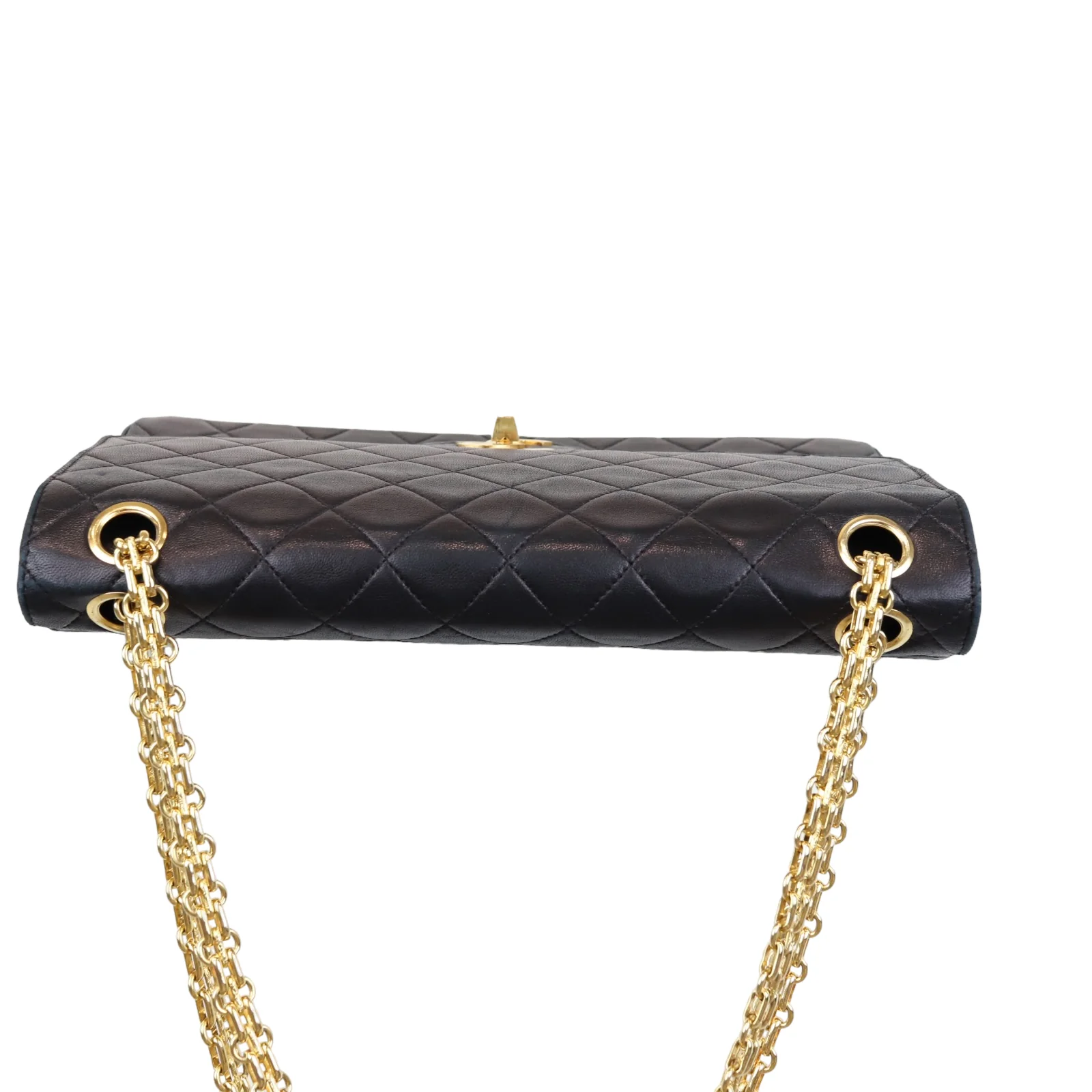 Mademoiselle Vintage Double Flap Medium Black GHW - Image 5