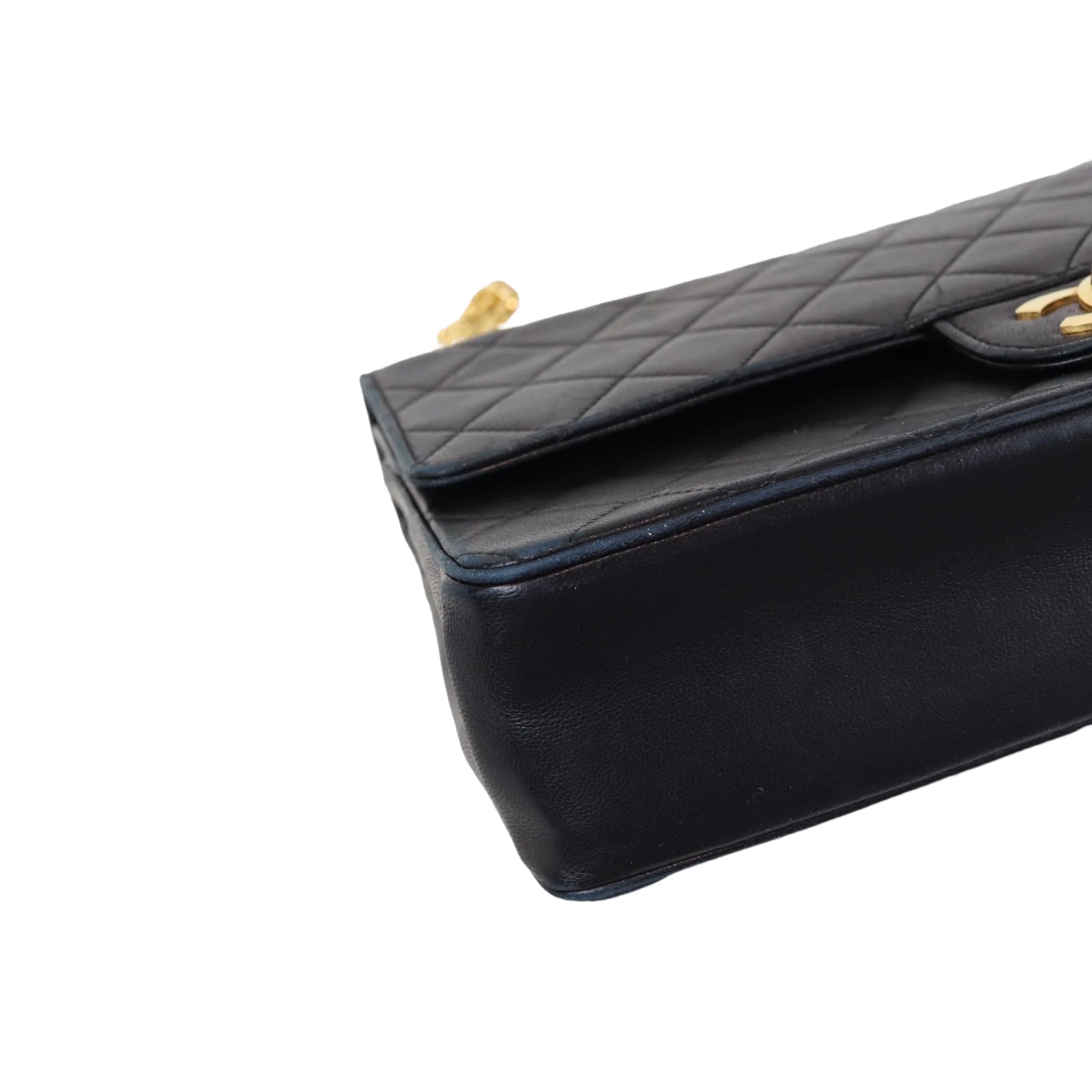 Mademoiselle Vintage Double Flap Medium Black GHW - Image 7