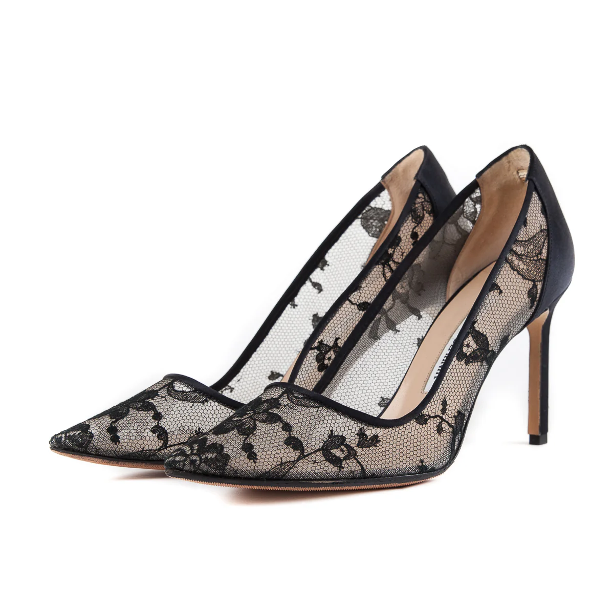 BB Lace Pointed Heels Black - Image 5