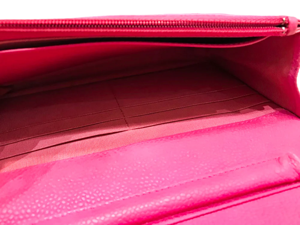 Matte Pink Quilted Caviar Flap WOC with SHW - Image 8