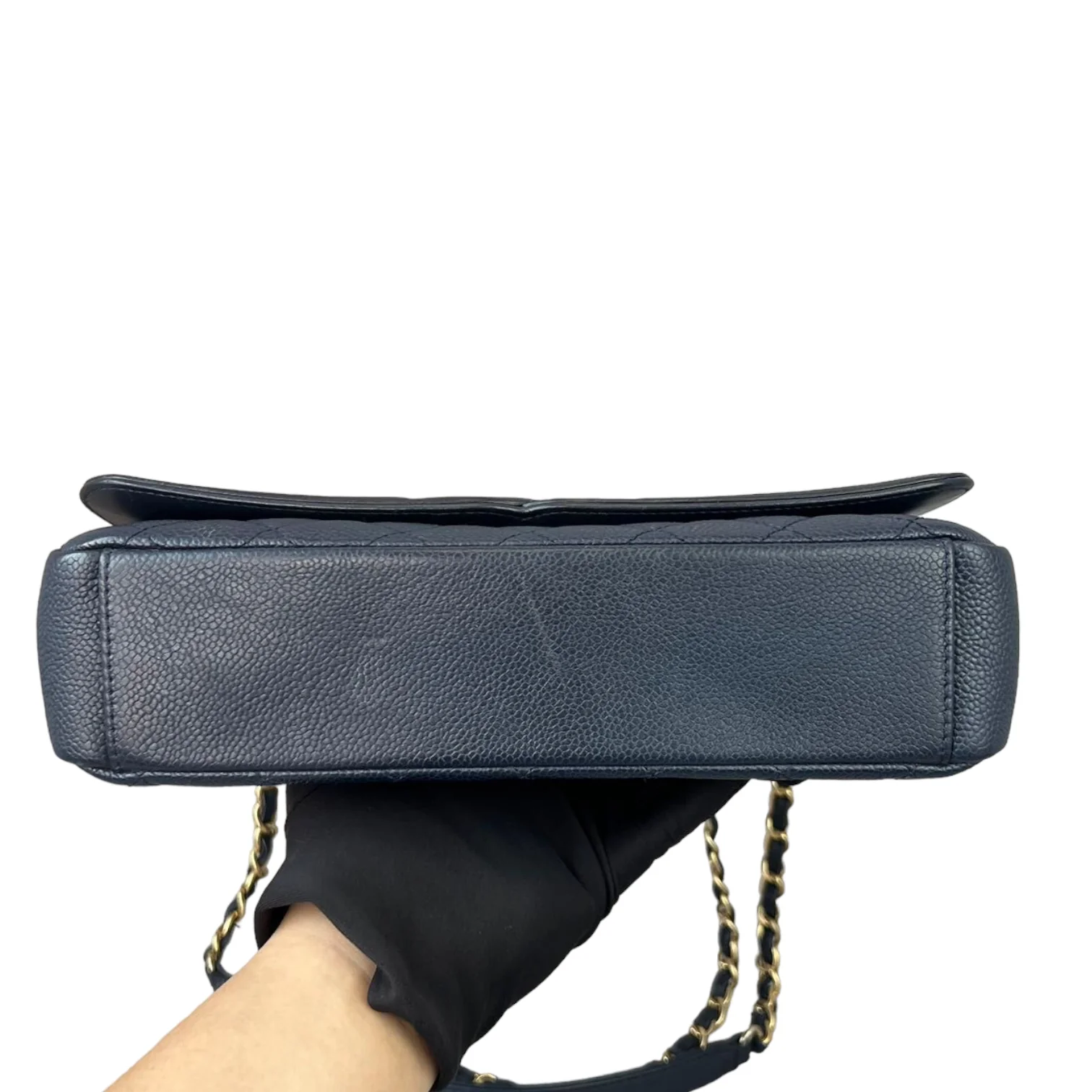 Medium CC Filigree Flap Caviar Blue GHW - Image 11