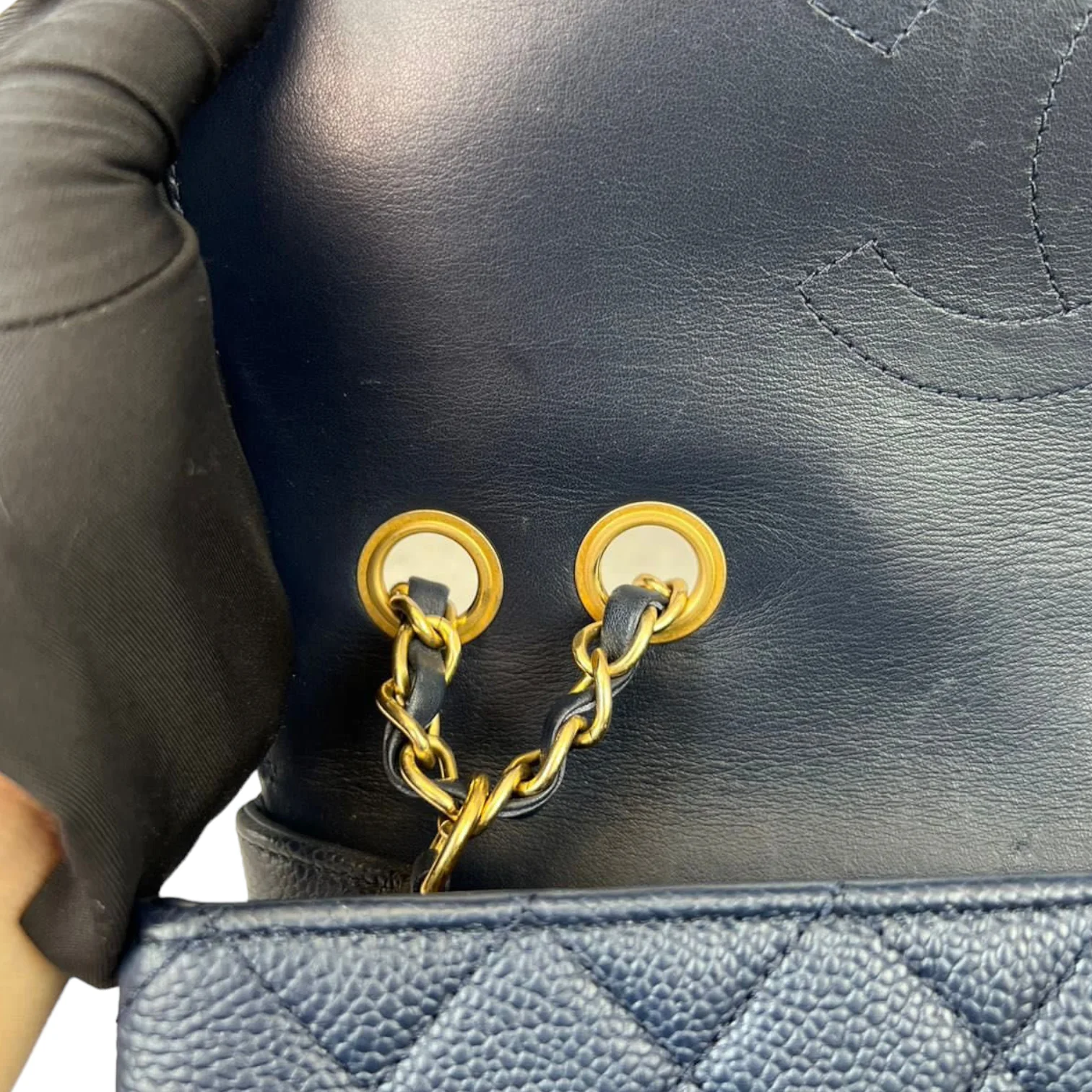 Medium CC Filigree Flap Caviar Blue GHW - Image 13