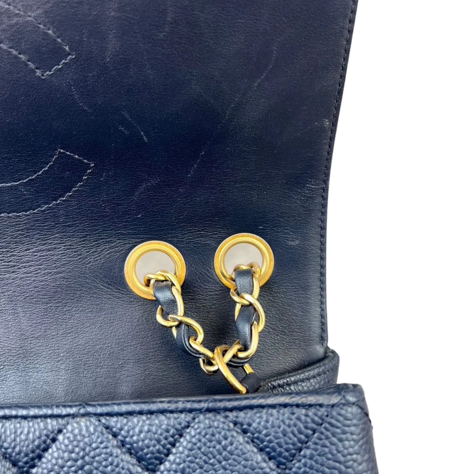 Medium CC Filigree Flap Caviar Blue GHW - Image 15