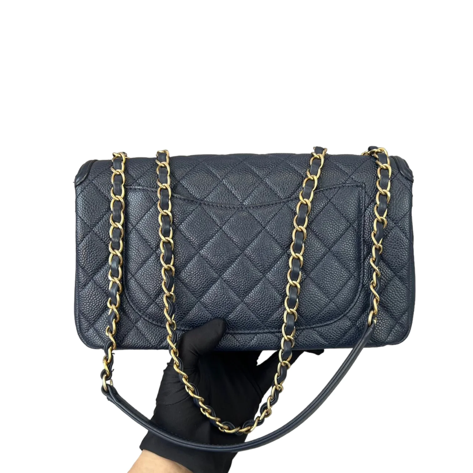 Medium CC Filigree Flap Caviar Blue GHW - Image 3