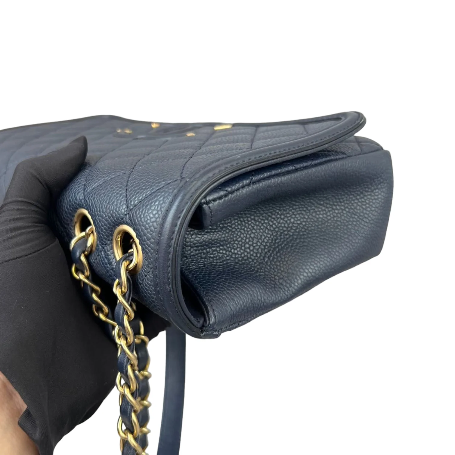 Medium CC Filigree Flap Caviar Blue GHW - Image 6