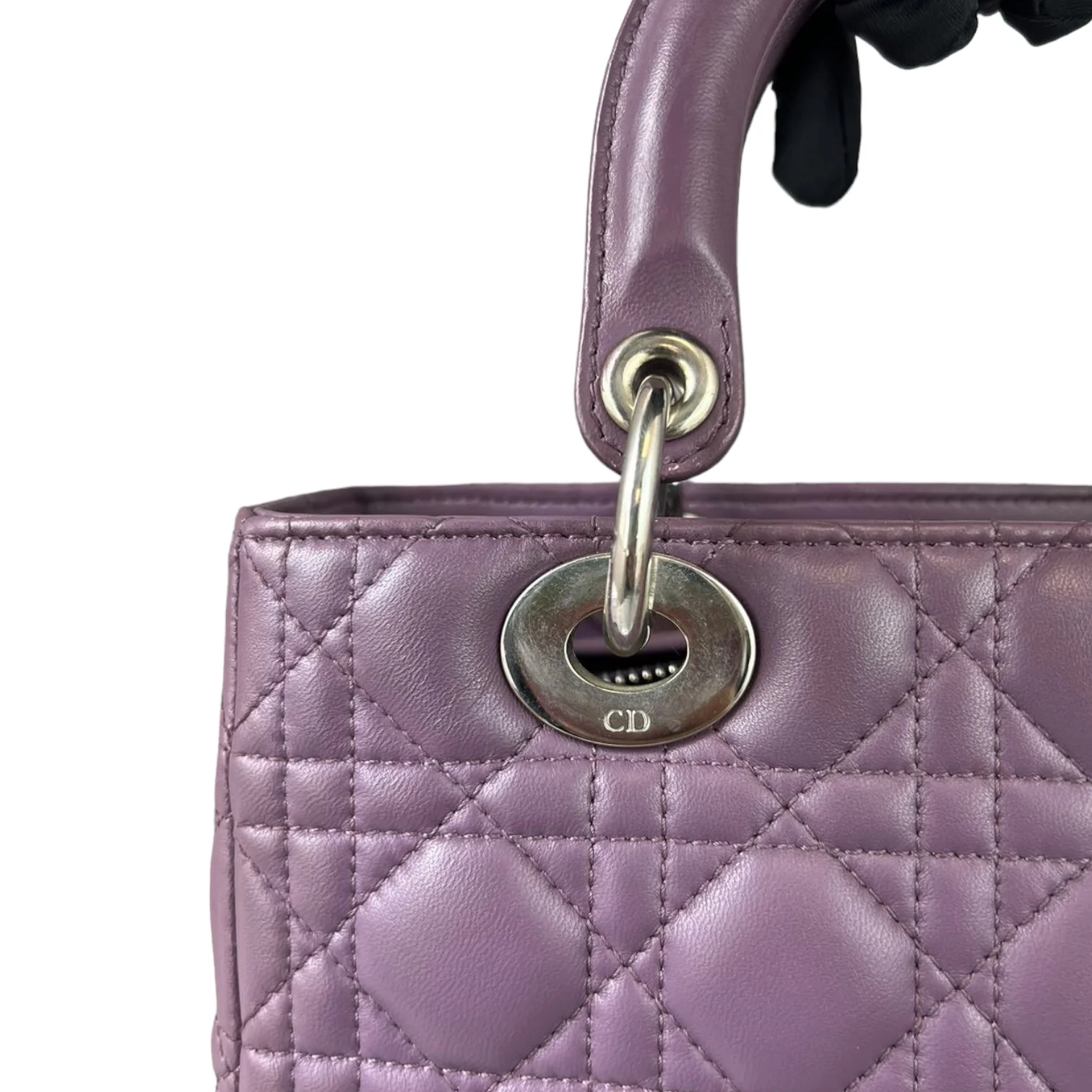 Medium Lady Dior Lambskin Purple SHW - Image 11