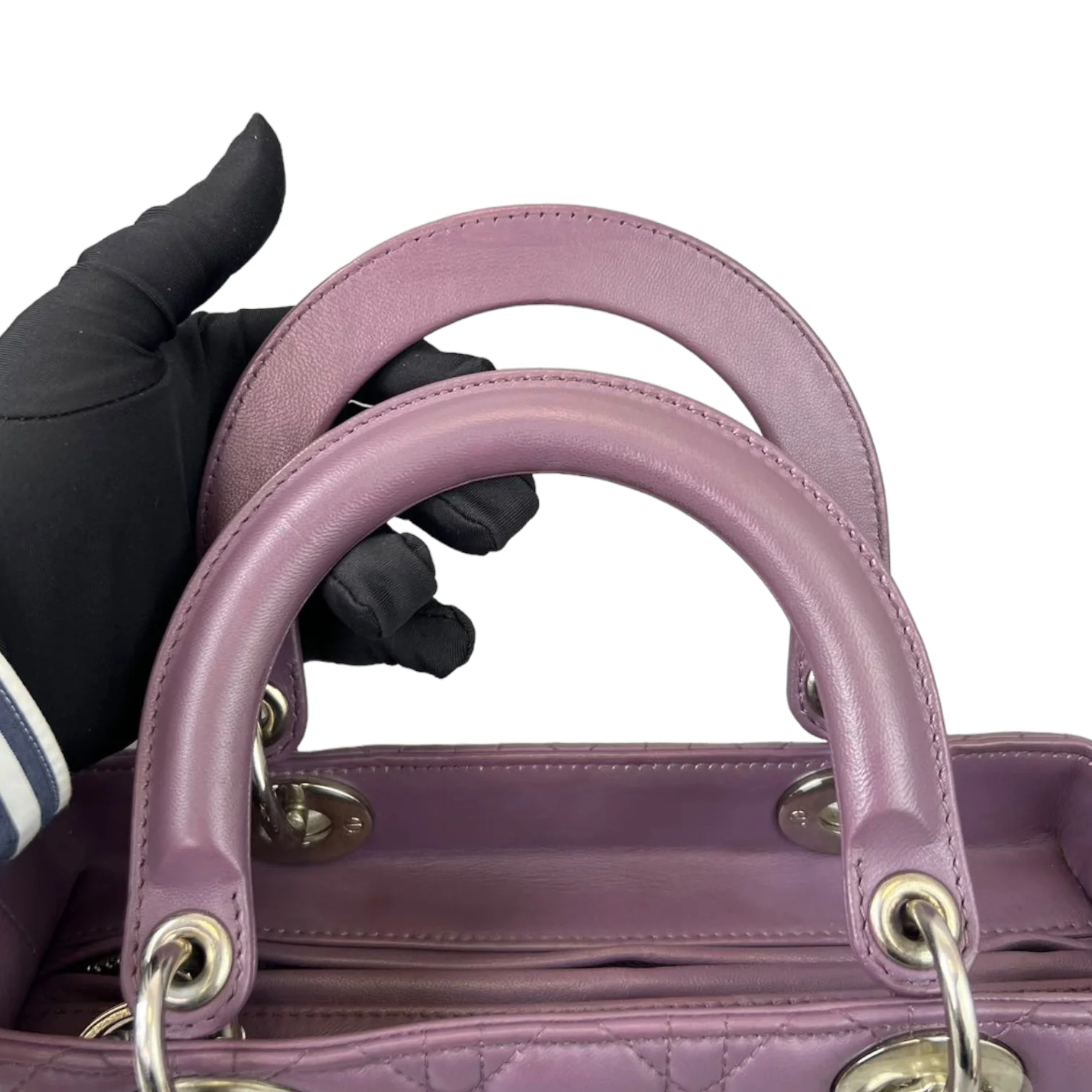 Medium Lady Dior Lambskin Purple SHW - Image 15