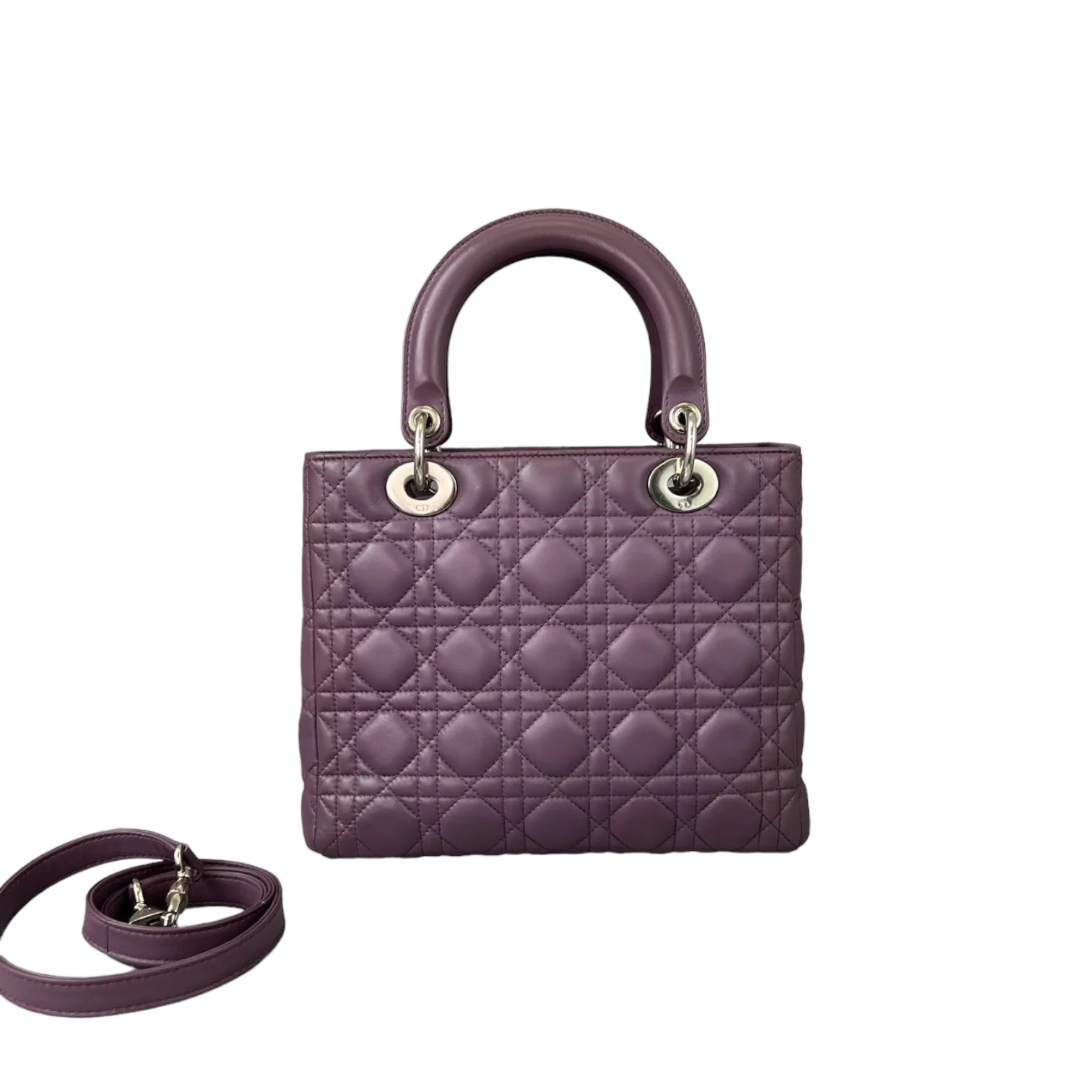 Medium Lady Dior Lambskin Purple SHW - Image 2