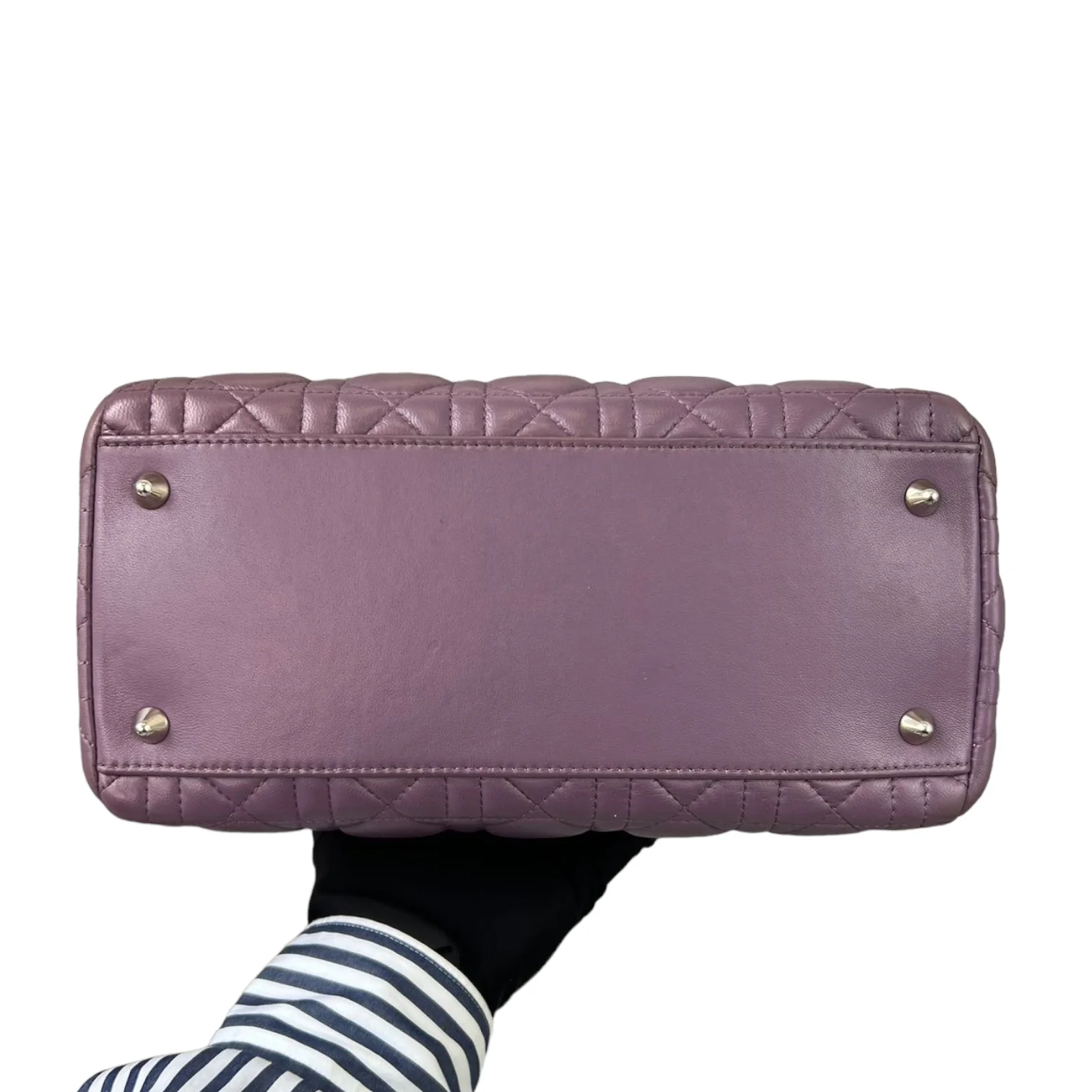 Medium Lady Dior Lambskin Purple SHW - Image 3