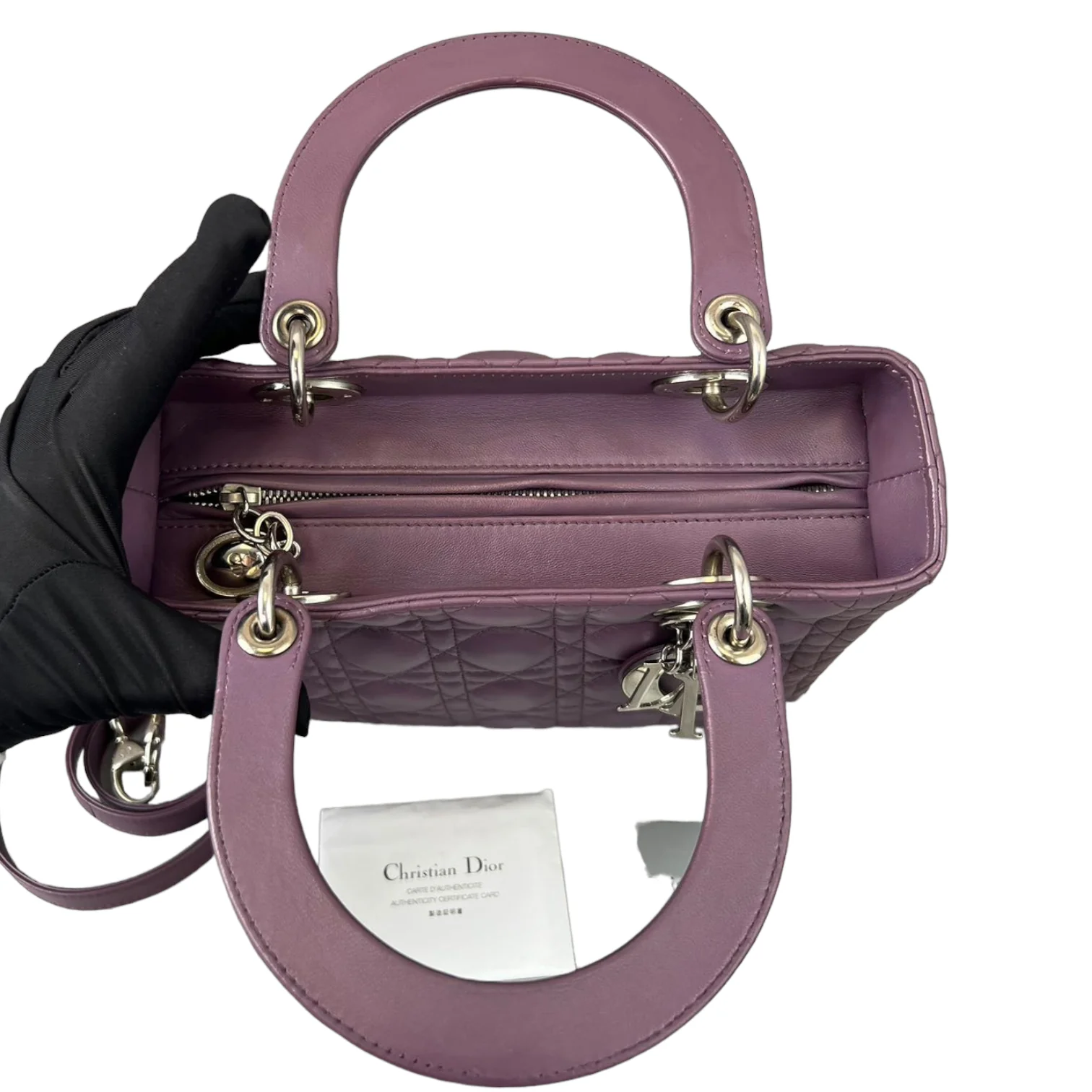 Medium Lady Dior Lambskin Purple SHW - Image 4