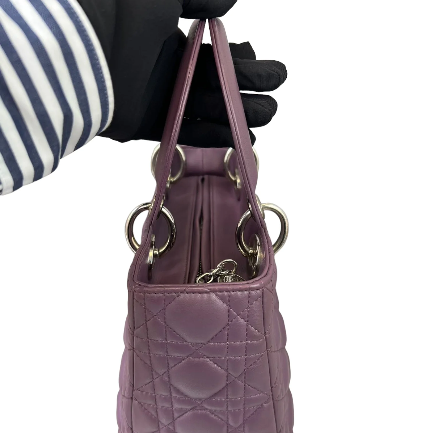 Medium Lady Dior Lambskin Purple SHW - Image 5