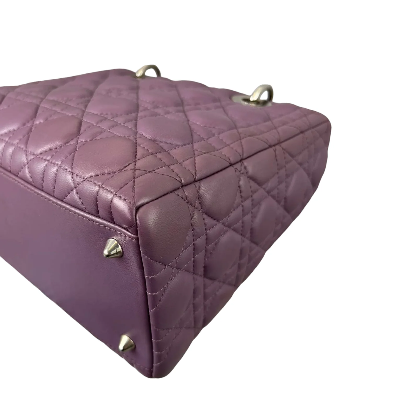 Medium Lady Dior Lambskin Purple SHW - Image 7