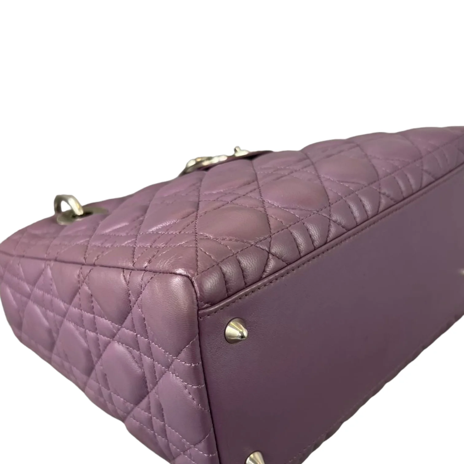 Medium Lady Dior Lambskin Purple SHW - Image 8