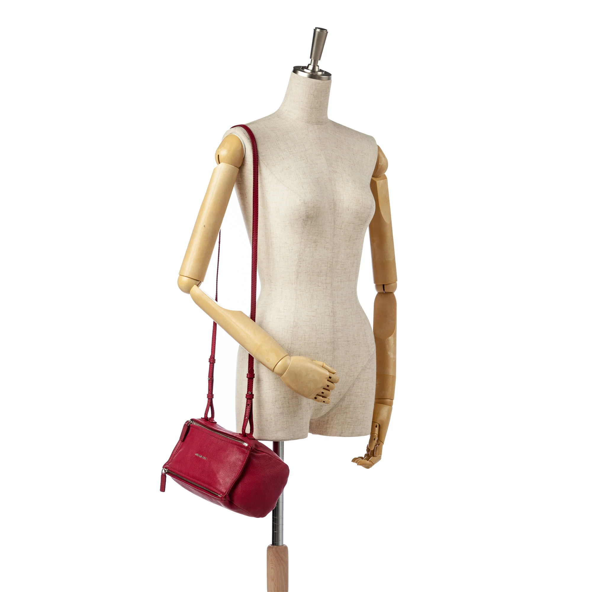 Mini Pandora Leather Crossbody Bag Pink - Image 7