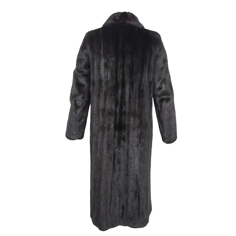 Mink Fur Coat Long in Black M - Image 2