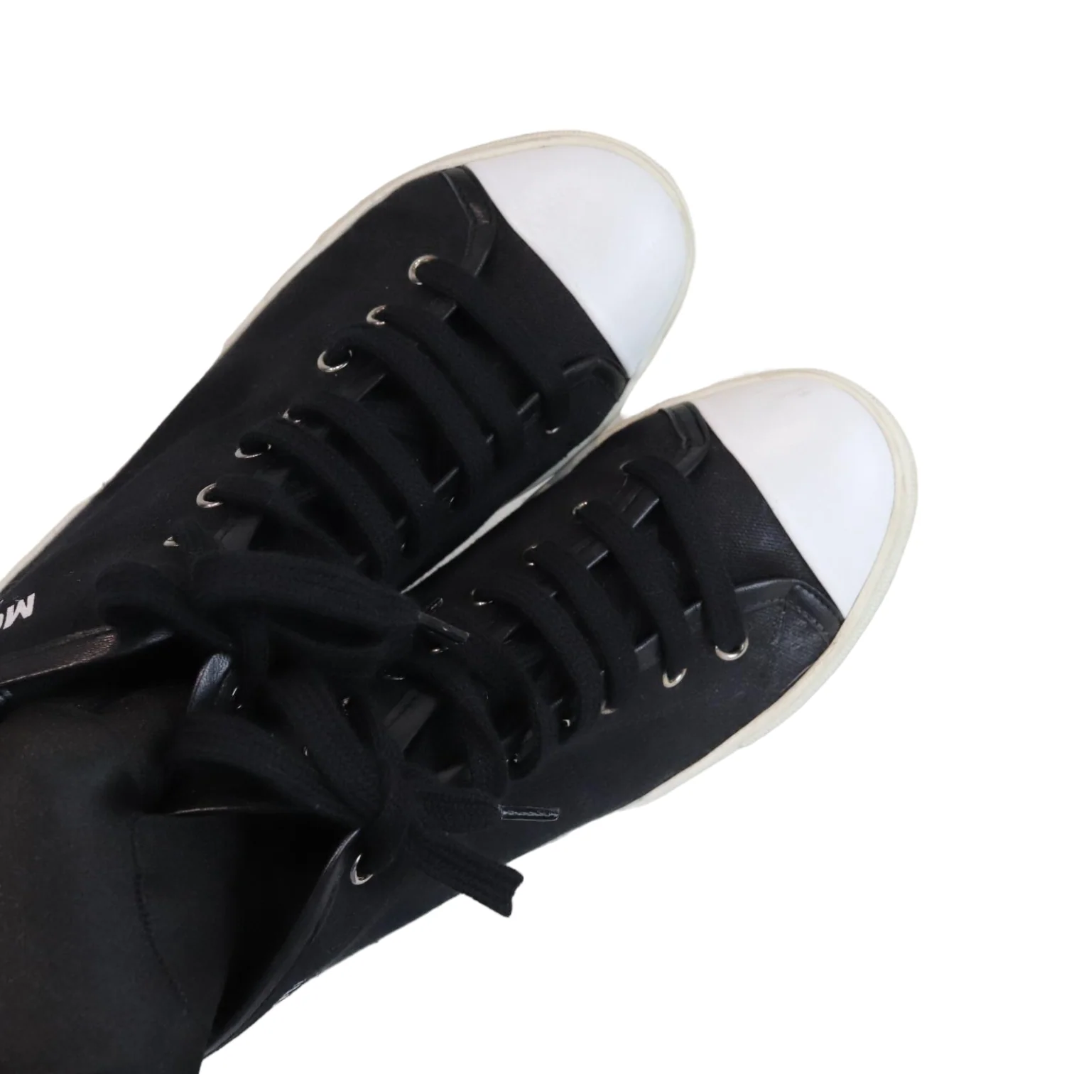High Top Sneakers Black and White Size 38 - Image 5
