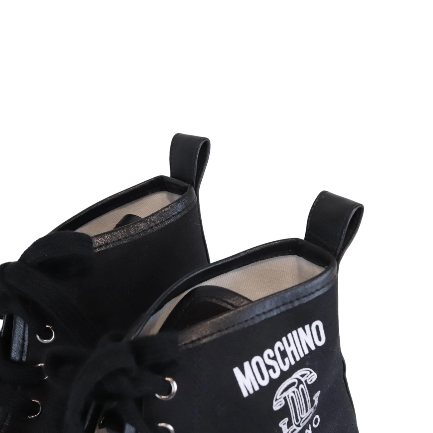 High Top Sneakers Black and White Size 38 - Image 8