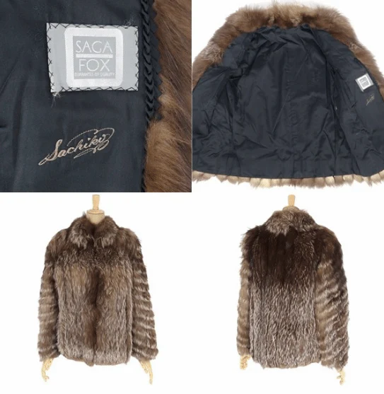 Silver Fox Ladies Mid-Length Fur Coat, Brown - Image 8