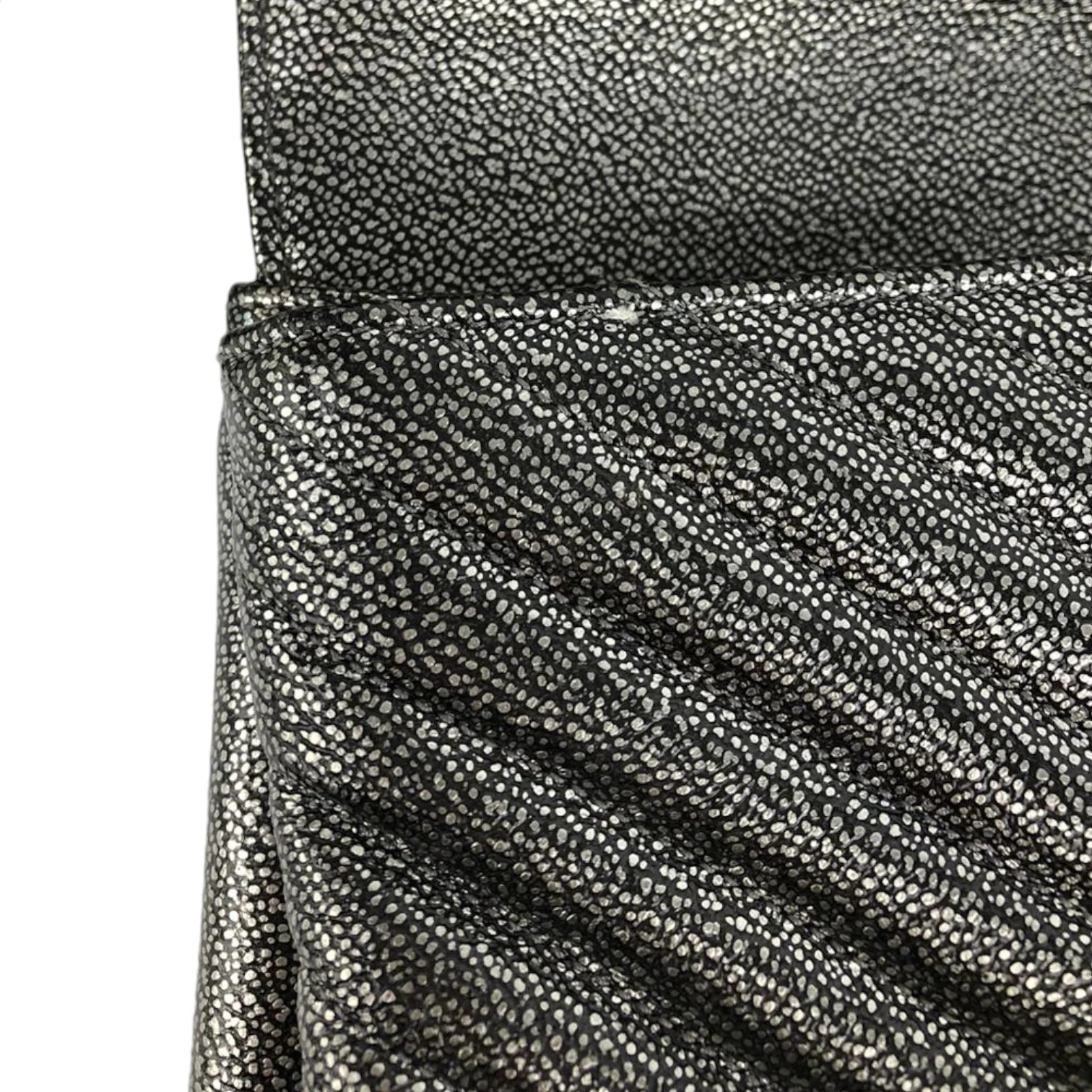 College Bag Medium Metallic Grain De Poudre Gunmetal RHW - Image 16