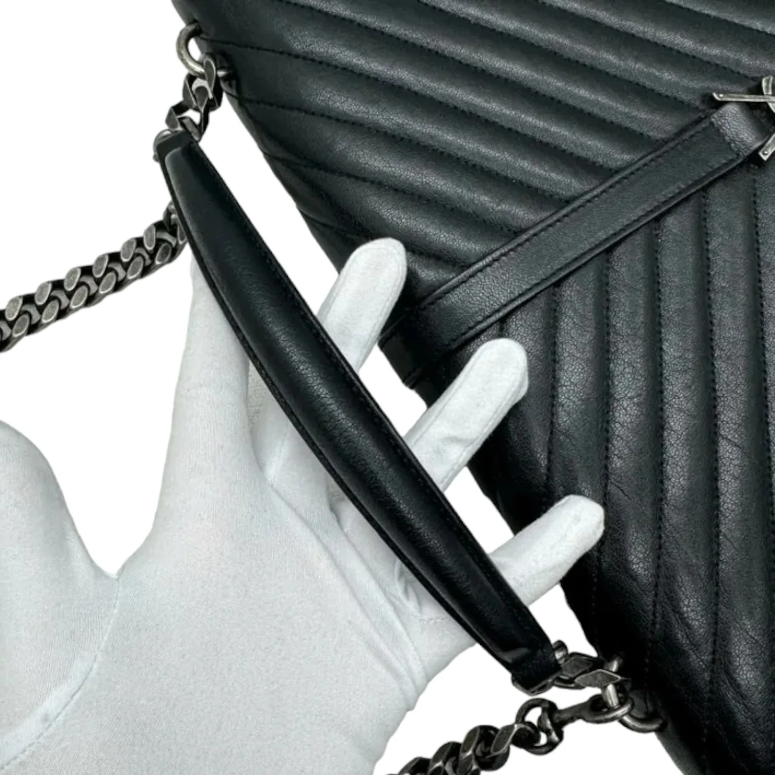 College Satchel Large Sheepskin Black RHW - Image 22