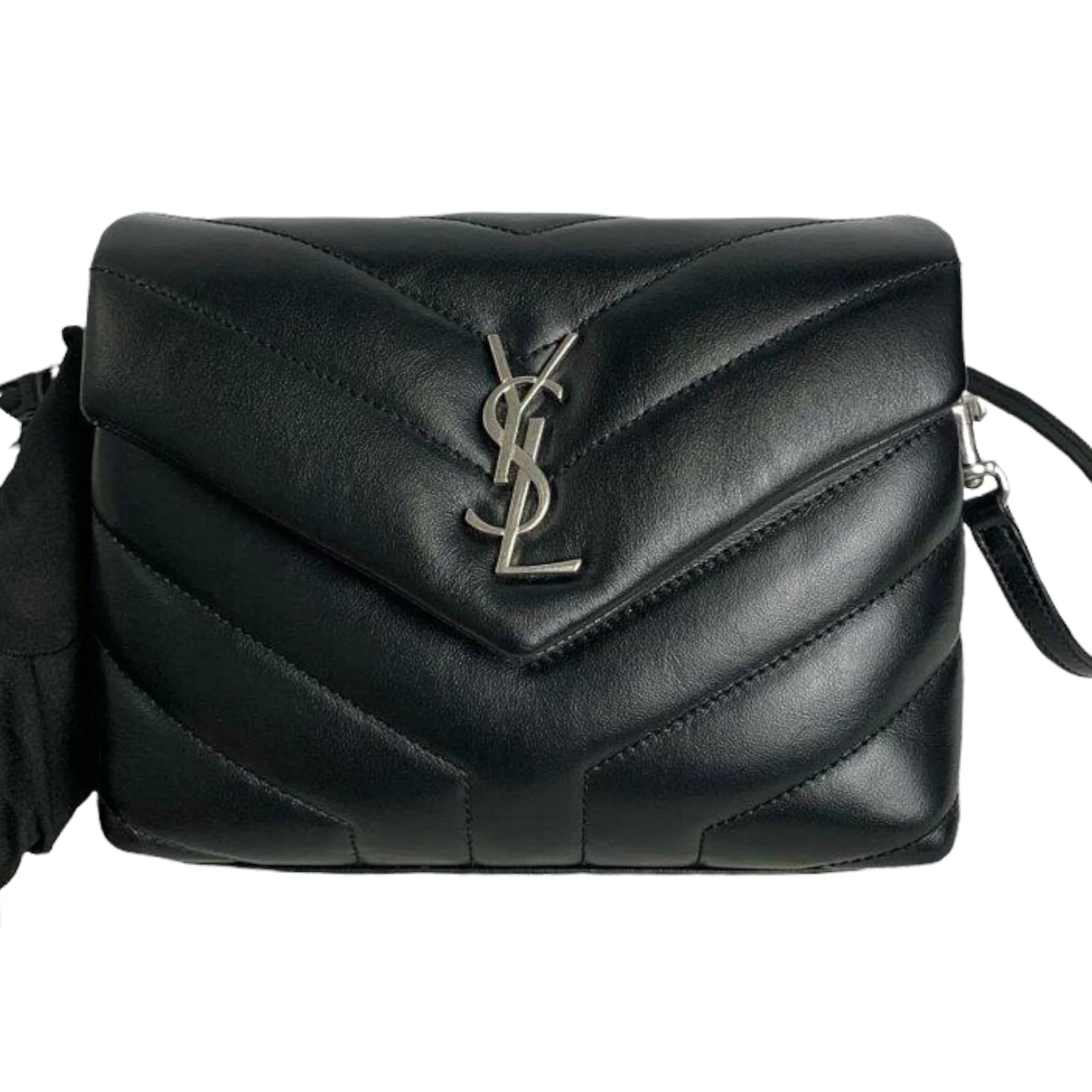 Loulou Matelassé Toy Leather Satchel Black - Image 11