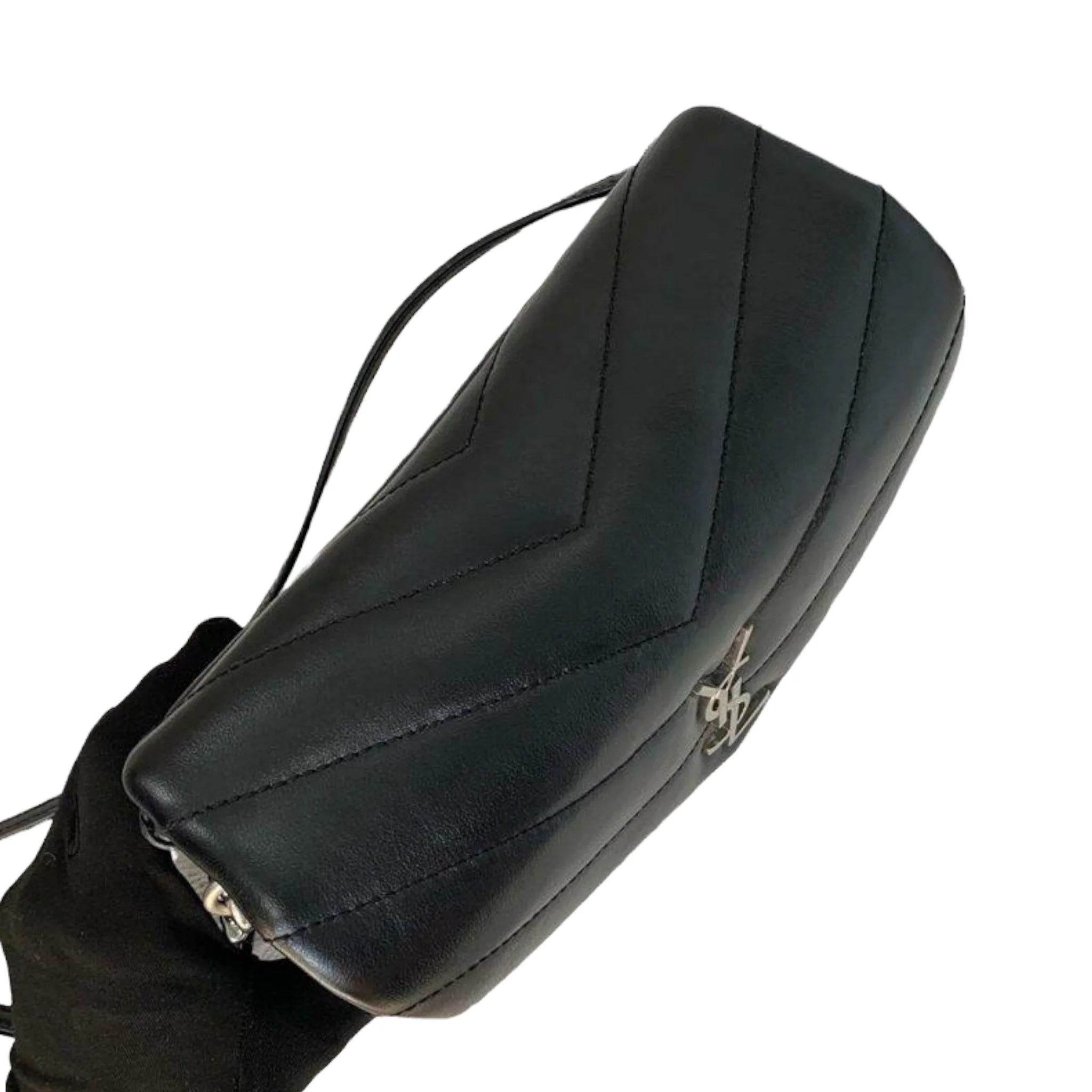 Loulou Matelassé Toy Leather Satchel Black - Image 3