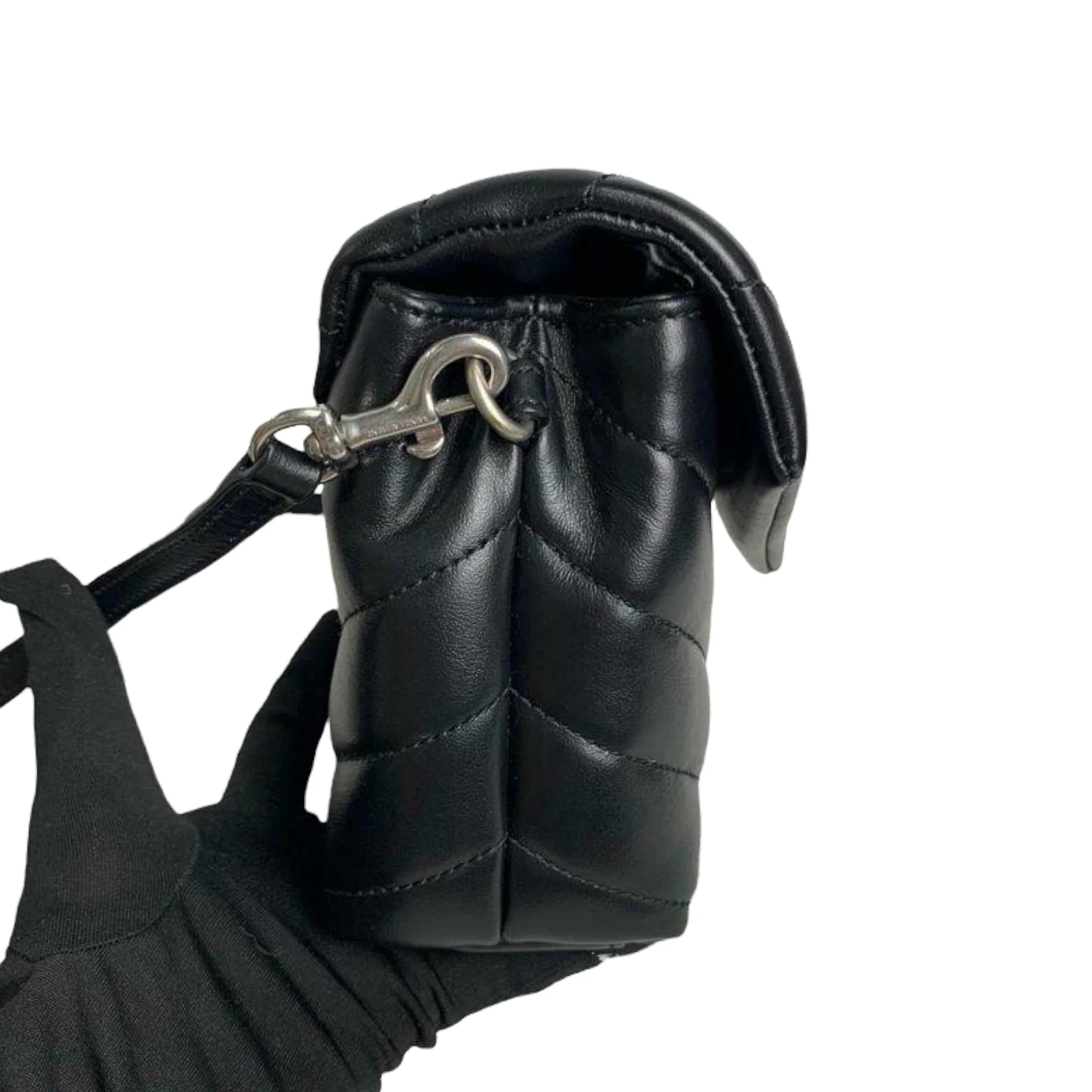 Loulou Matelassé Toy Leather Satchel Black - Image 5