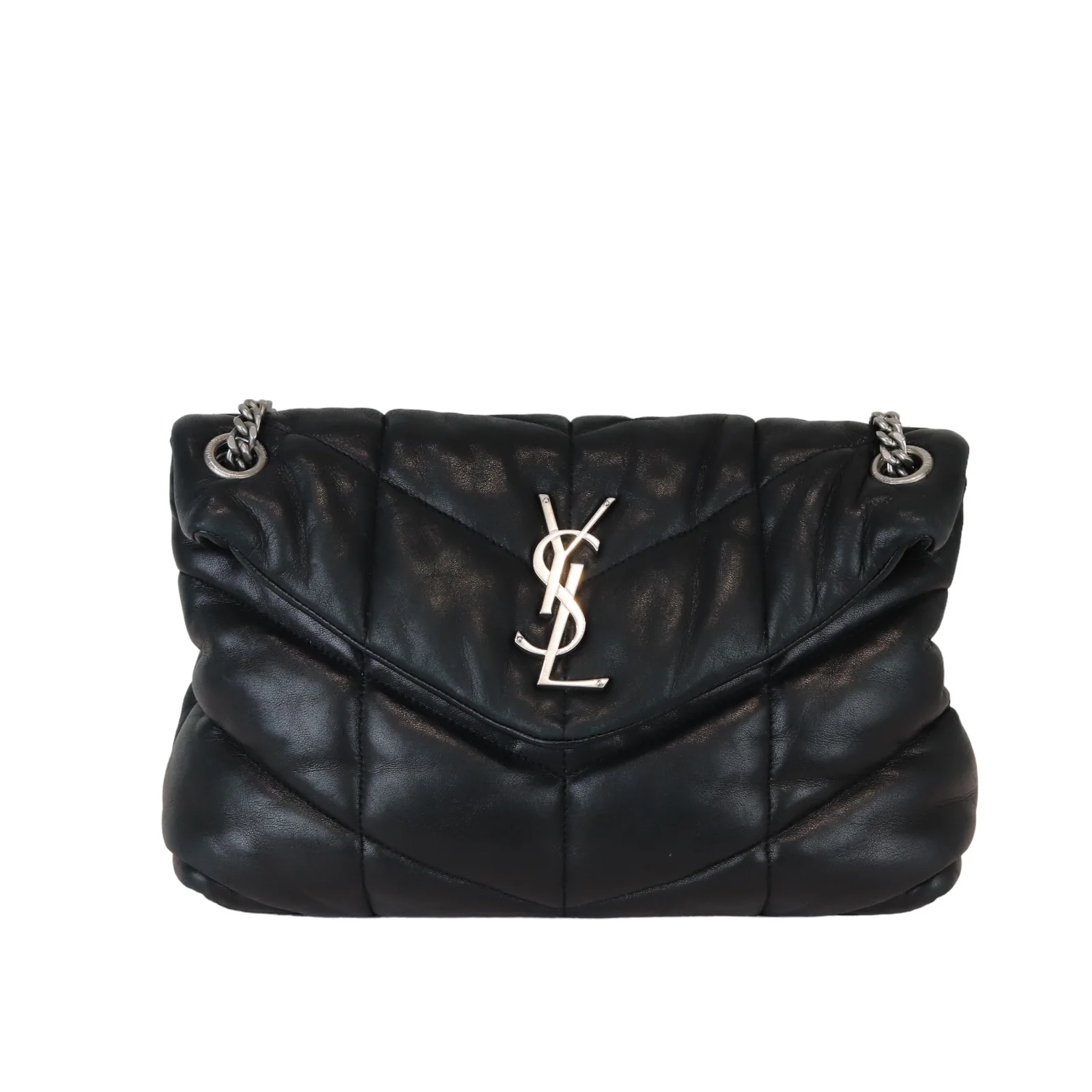 Loulou Puffer Small Lambskin Quilted Black SHW - Image 2