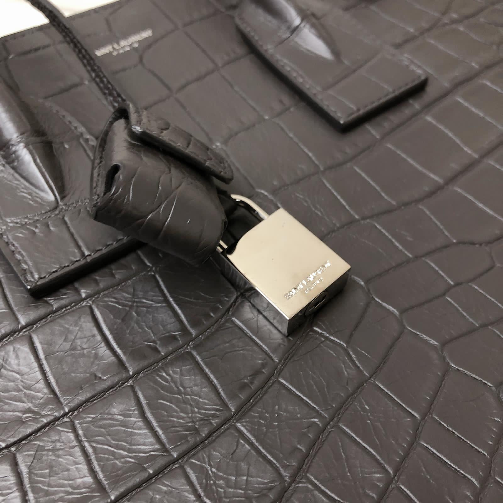 Small Sac De Jour Crocodile-Embossed Grey - Image 21