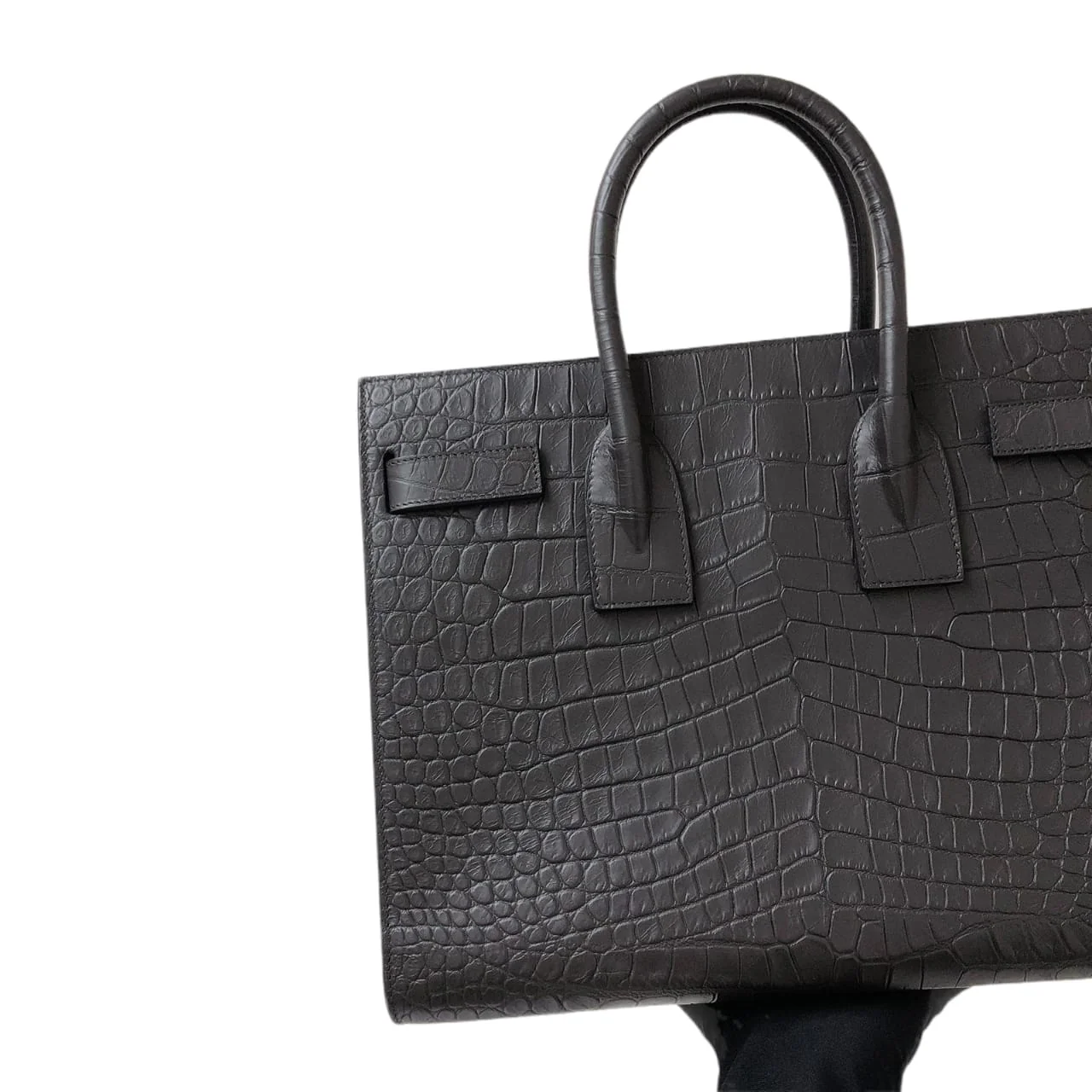 Small Sac De Jour Crocodile-Embossed Grey - Image 6