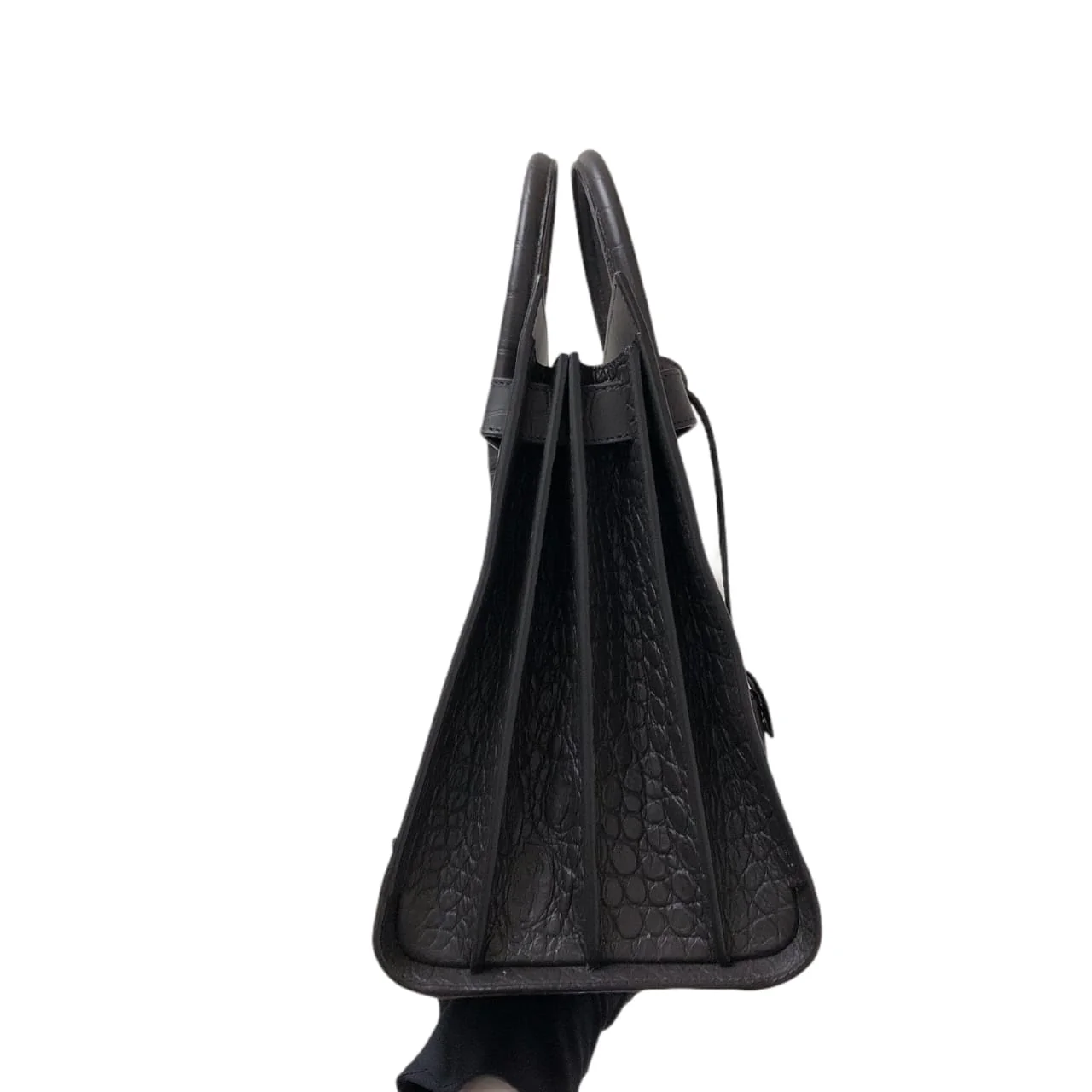 Small Sac De Jour Crocodile-Embossed Grey - Image 9