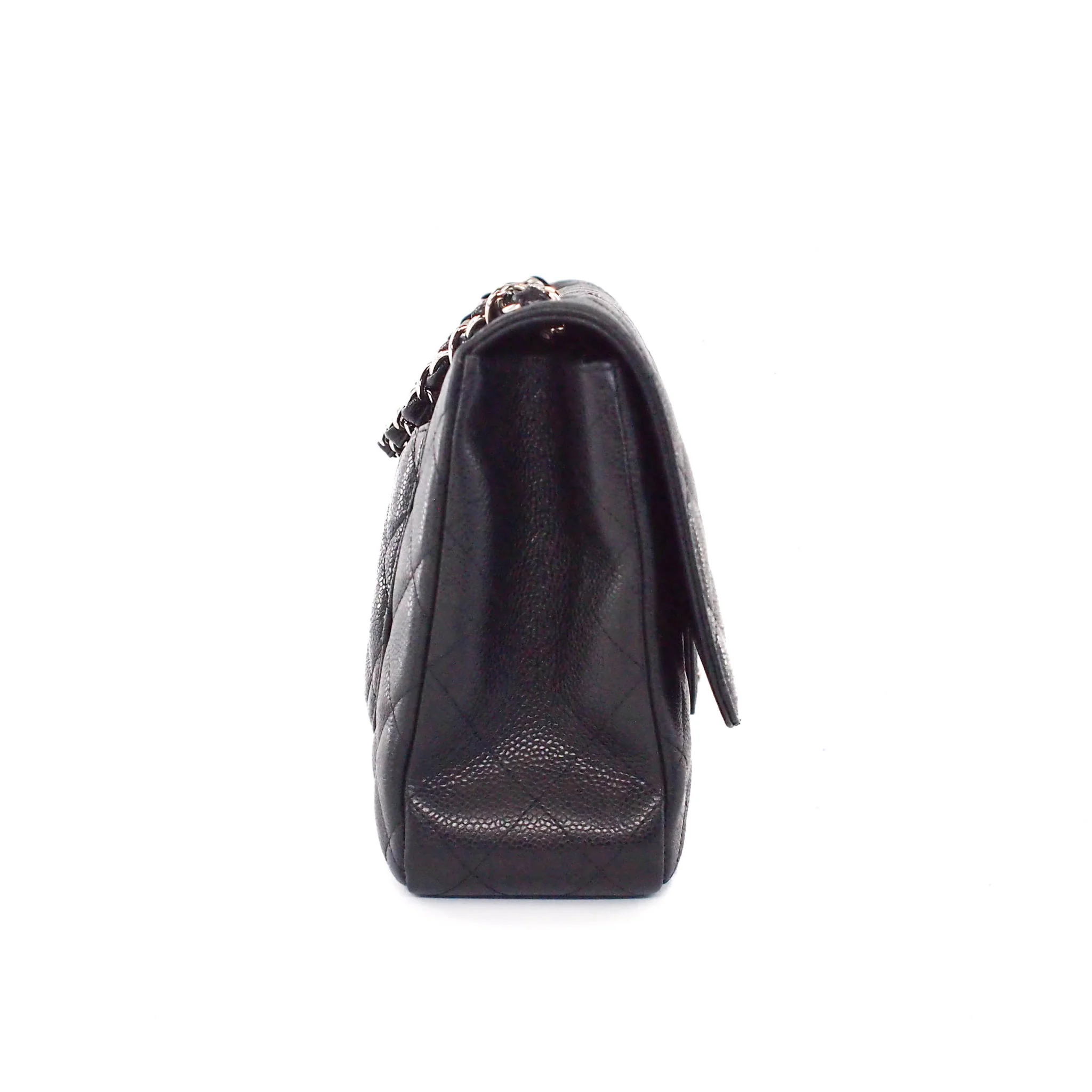 Single Flap Classic Jumbo in Black Caviar with SHW - Image 5