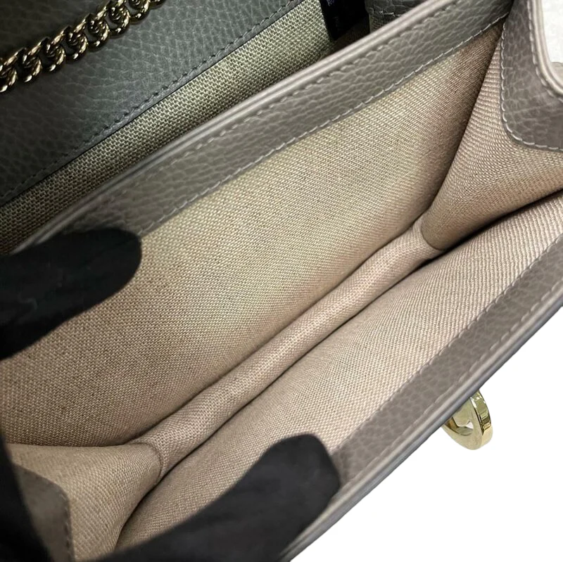 Small Interlocking GG Calfskin Grey GHW - Image 17