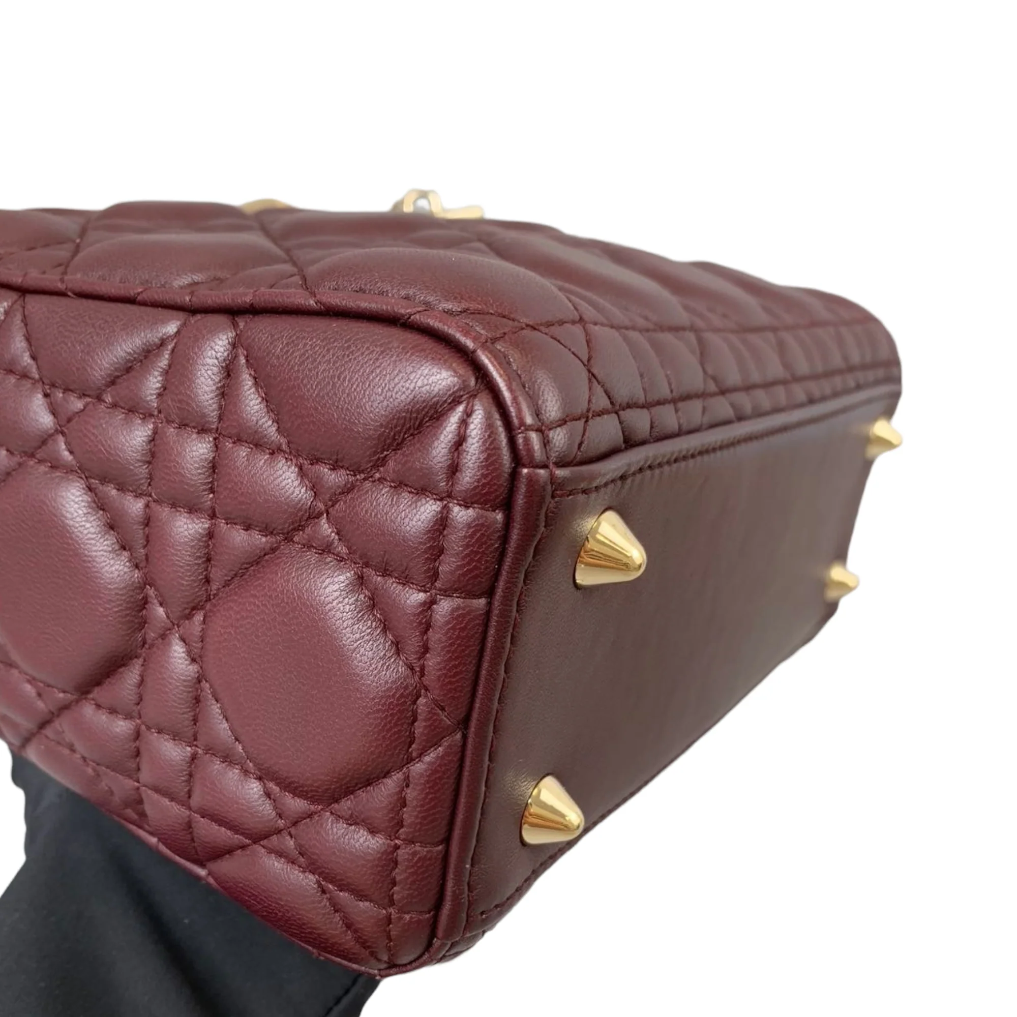 Small My Lady Dior Lucky Badges Lambskin Burgundy GHW - Image 8