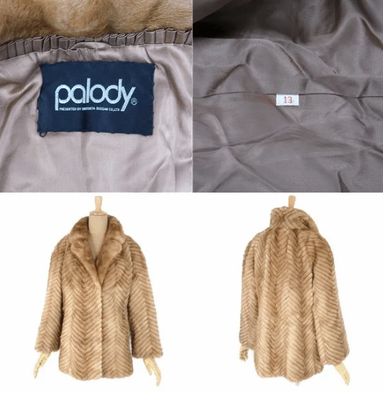 Soft Mink Fur Ladies Coat in Beige - Image 8